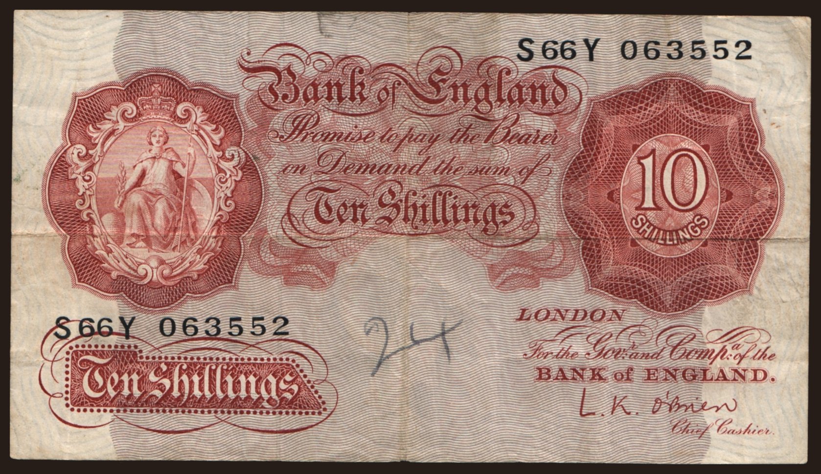 10 shillings, 1955