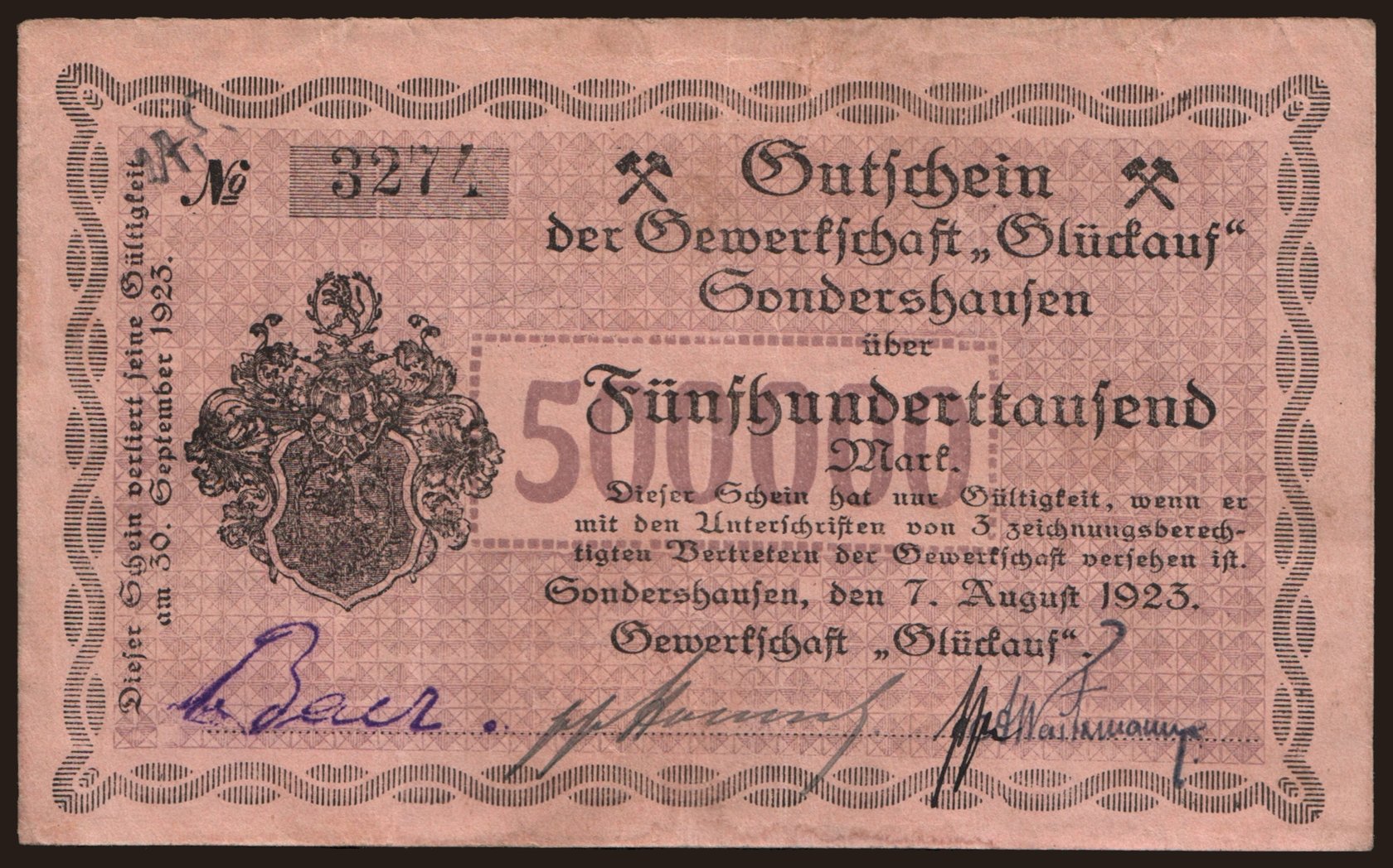 Sondershausen/ Gemeinde, 500.000 Mark, 1923