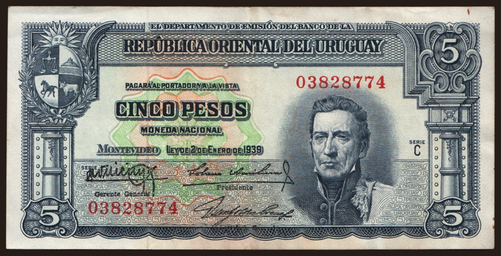 5 pesos, 1939