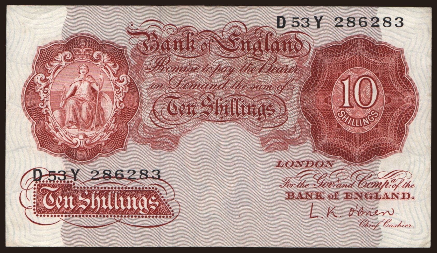 10 shillings, 1955