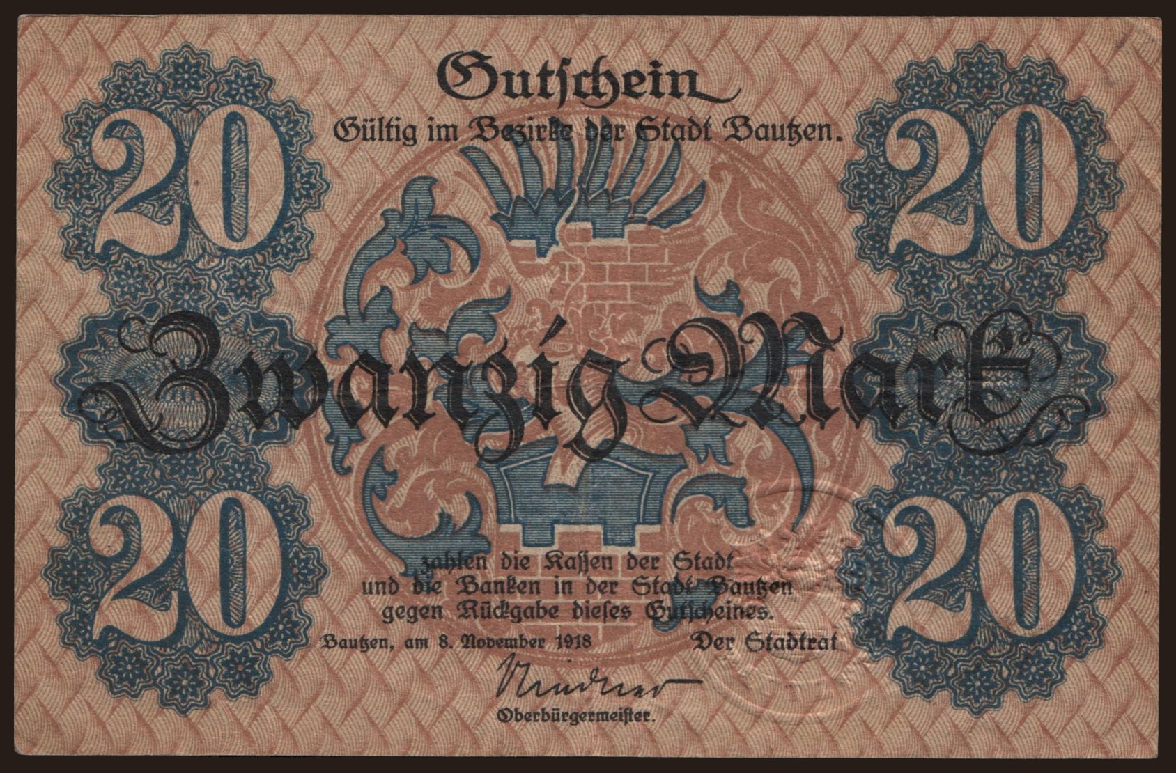 Bautzen/ Stadt, 20 Mark, 1918
