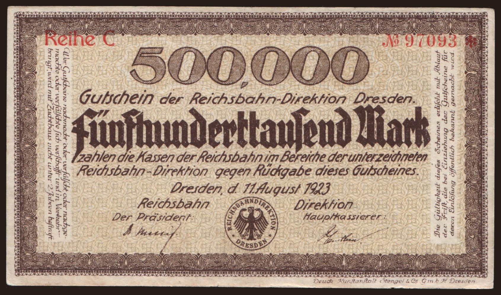Dresden, 500.000 Mark, 1923