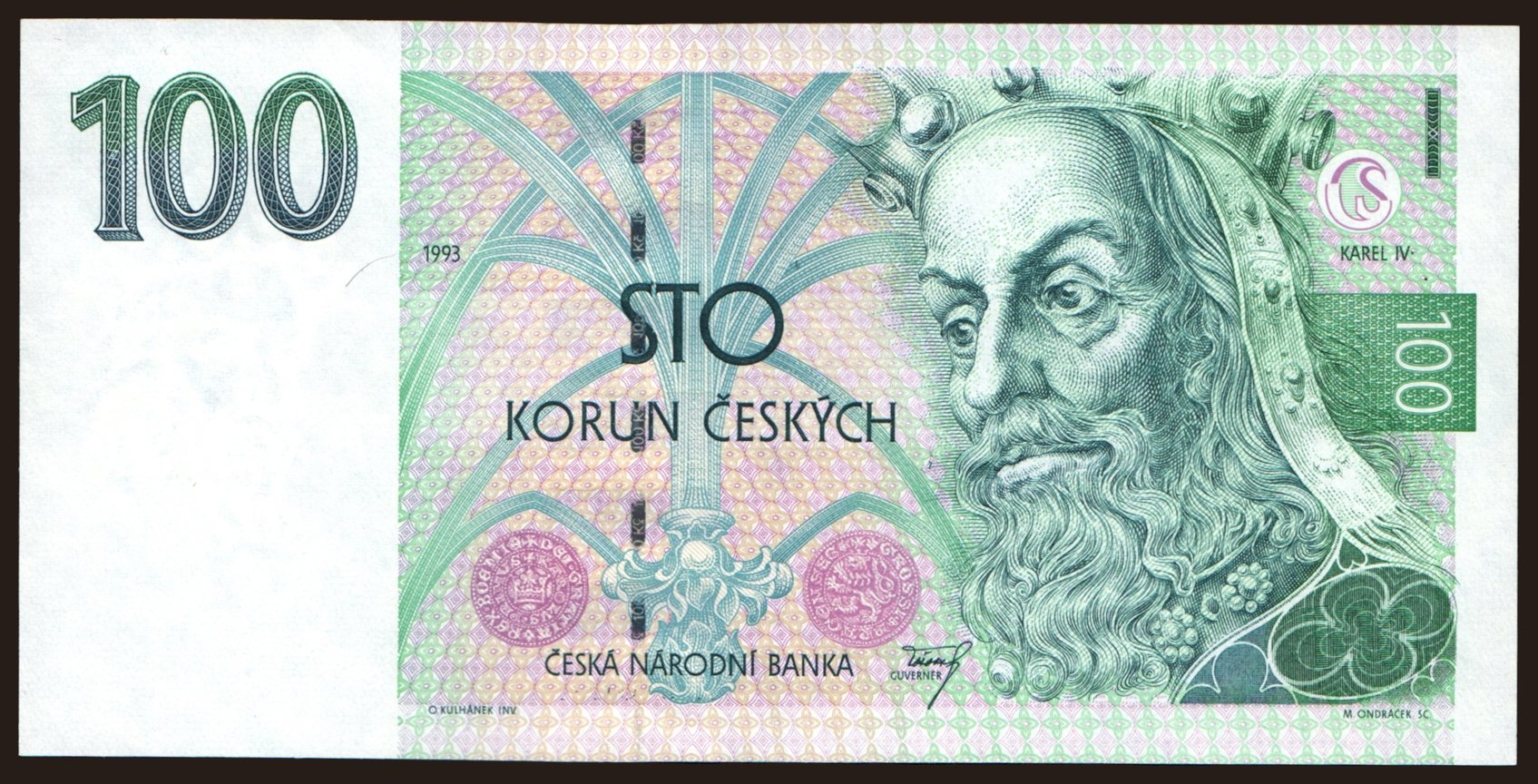 100 korun, 1993