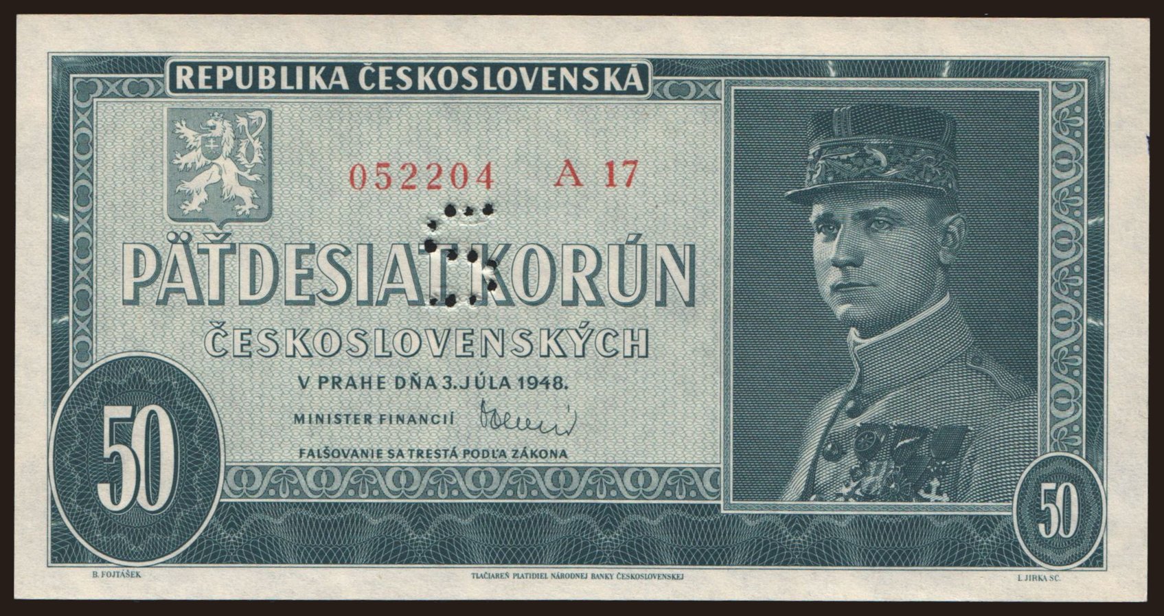 50 korun, 1948