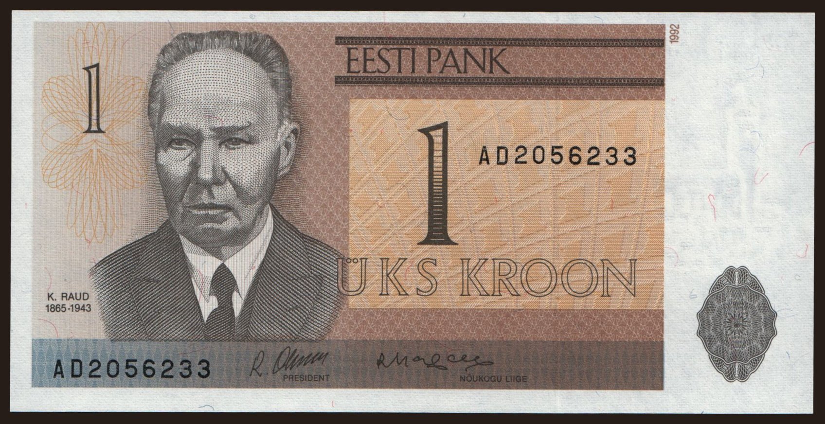 1 kroon, 1992