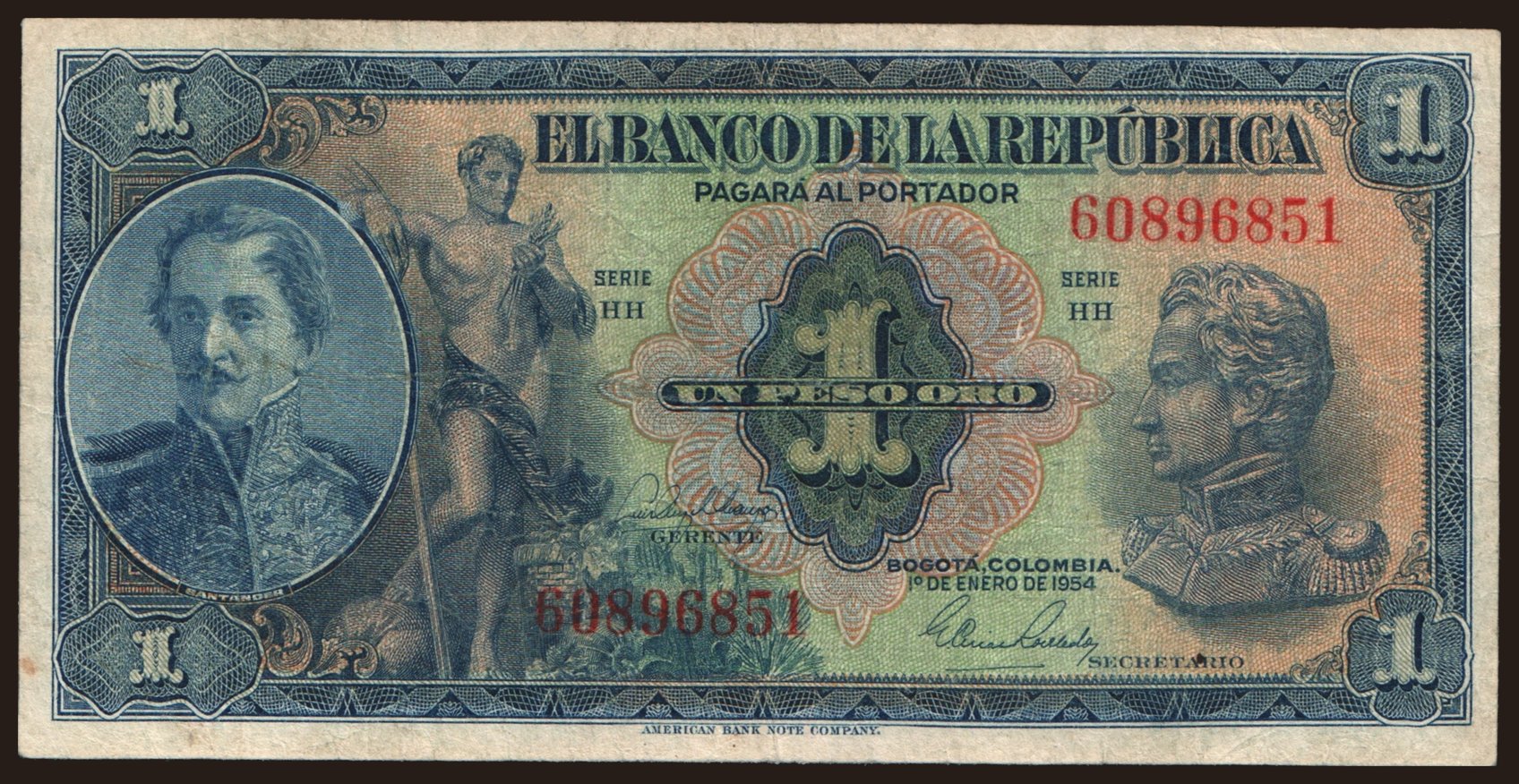 1 peso, 1954