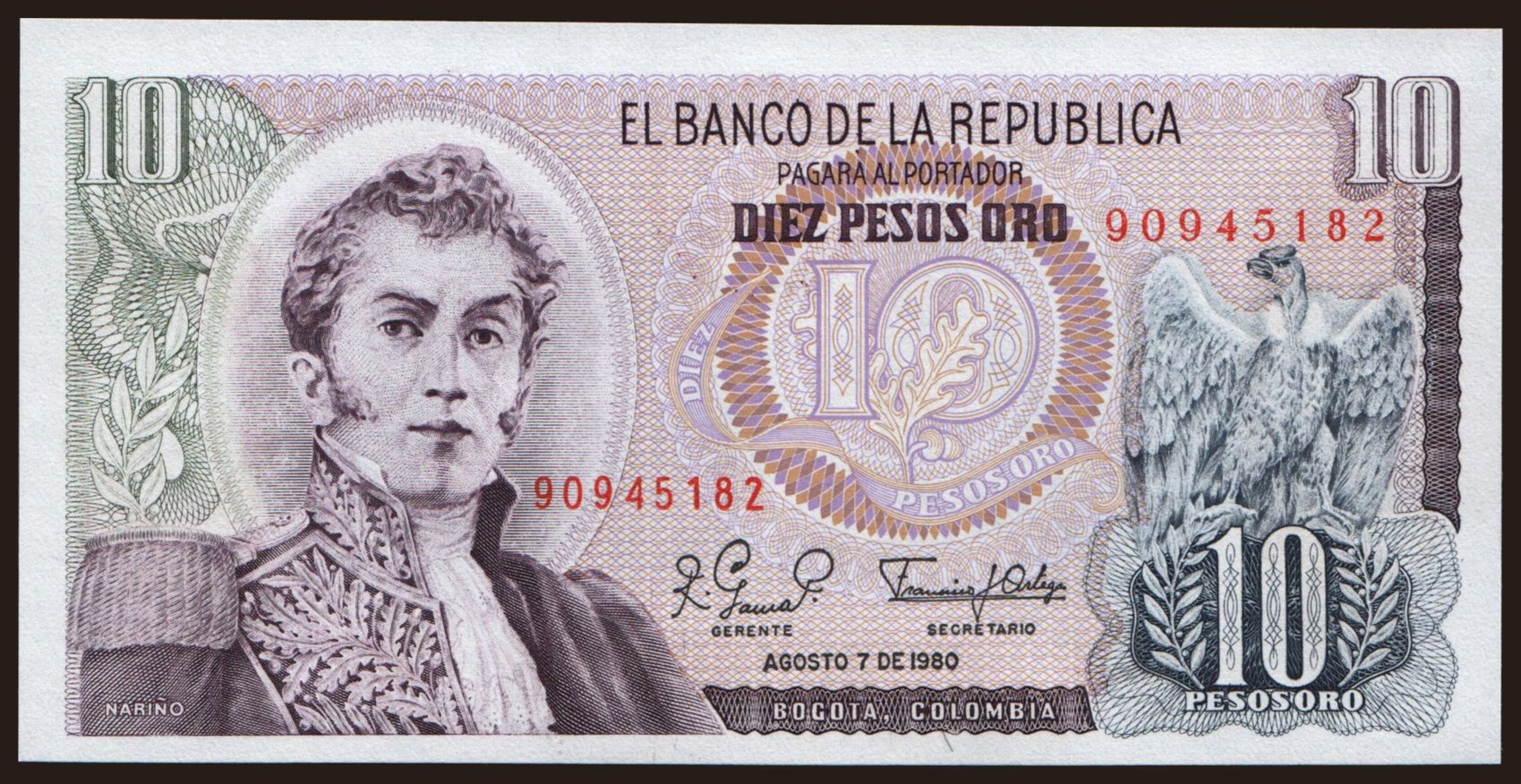 10 pesos, 1980