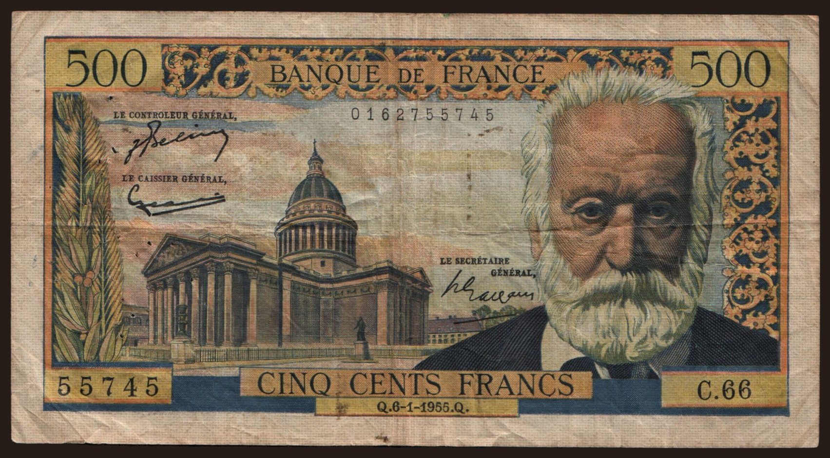 500 francs, 1955