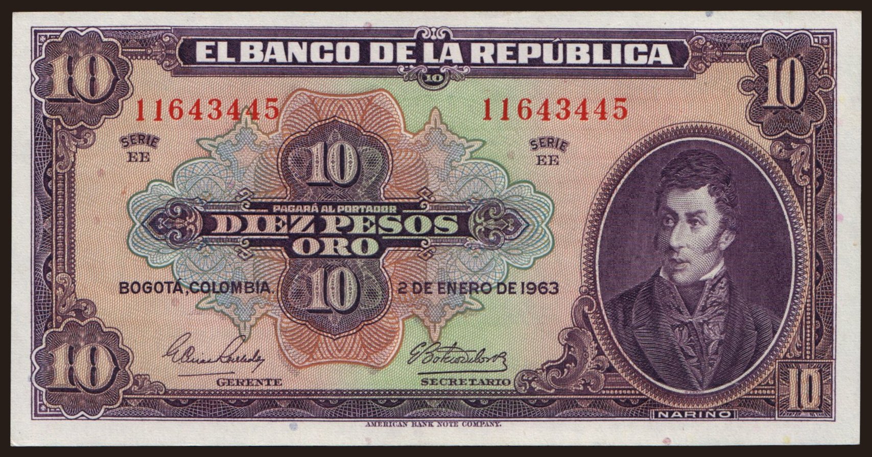 10 pesos, 1963