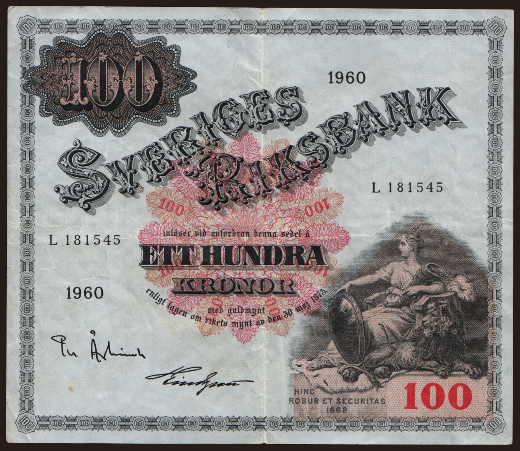 100 kronor, 1960