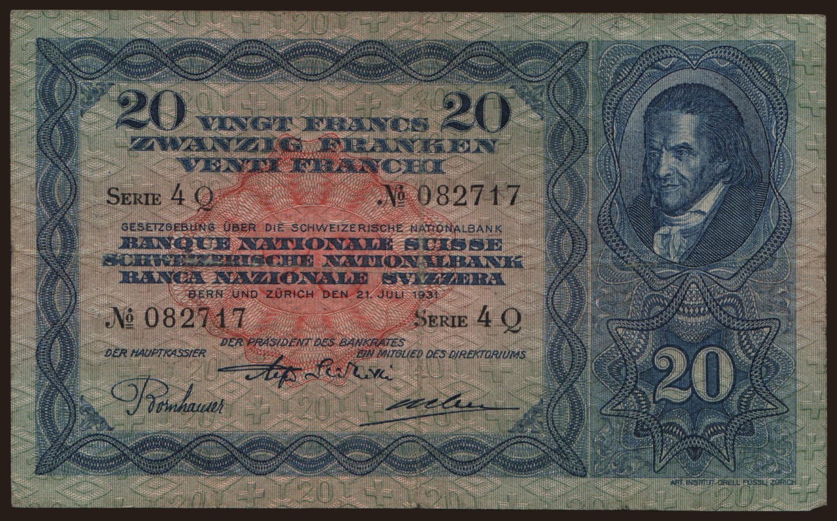 20 francs, 1931