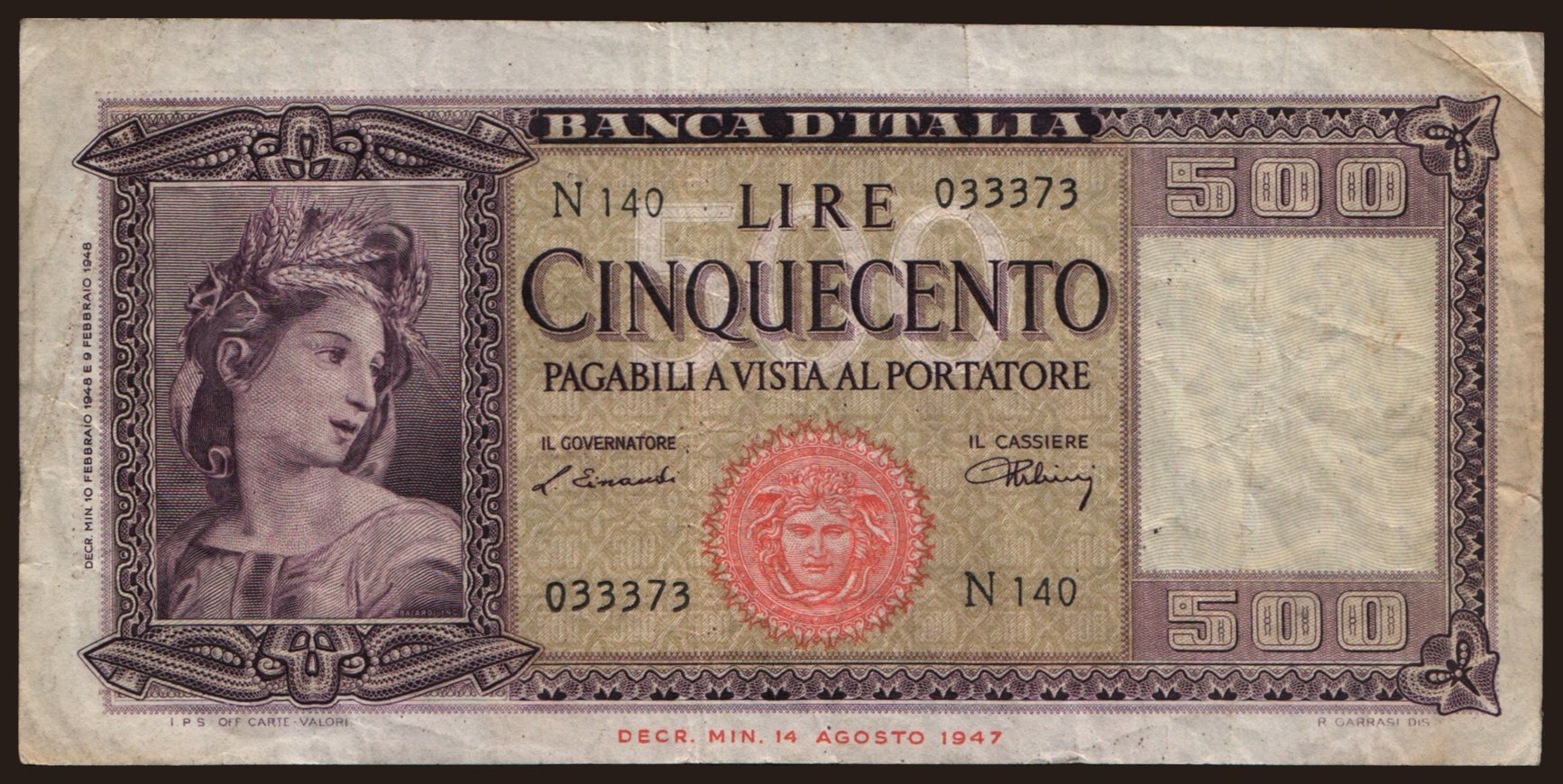 500 lire, 1948