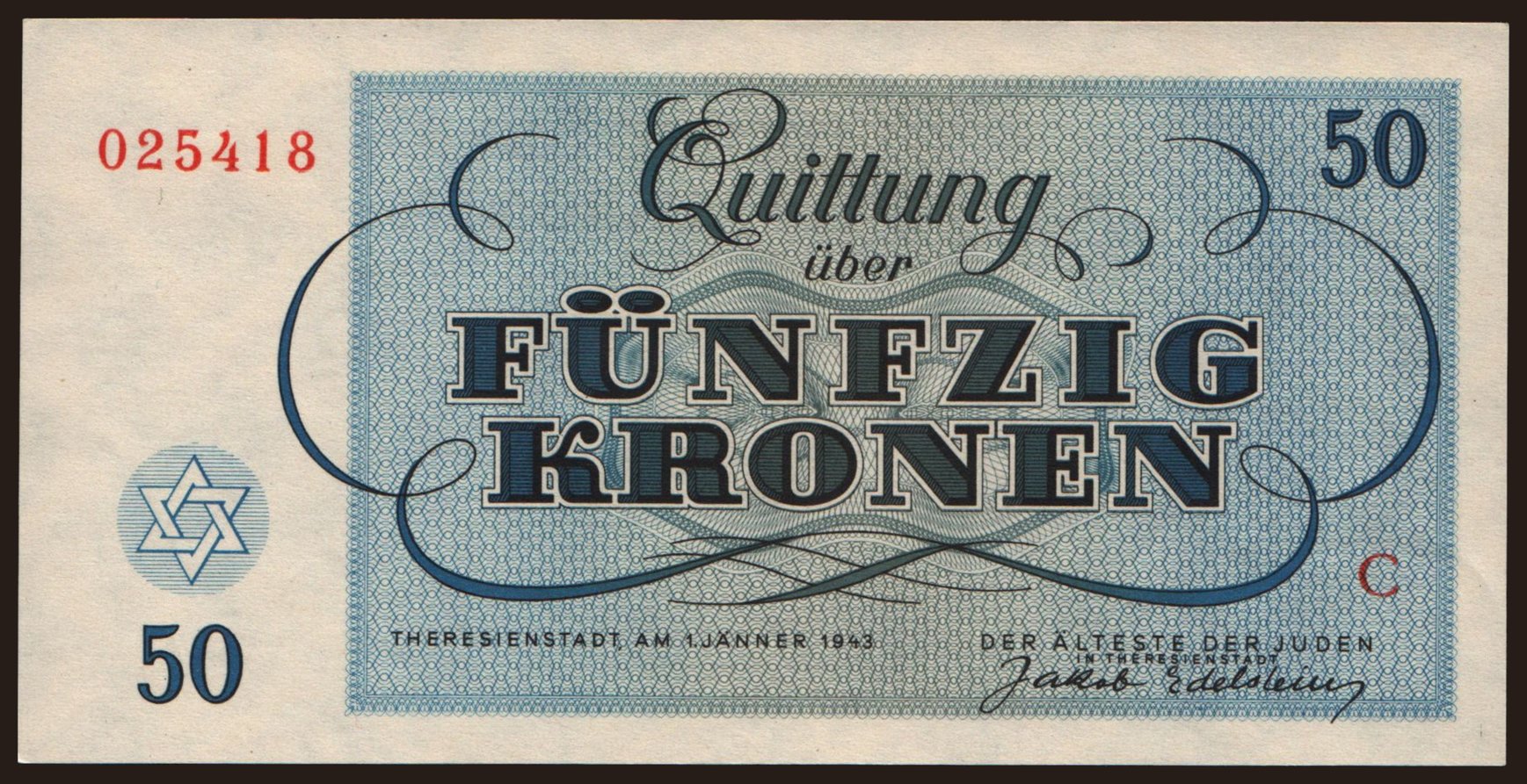 Theresienstadt, 50 Kronen, 1943