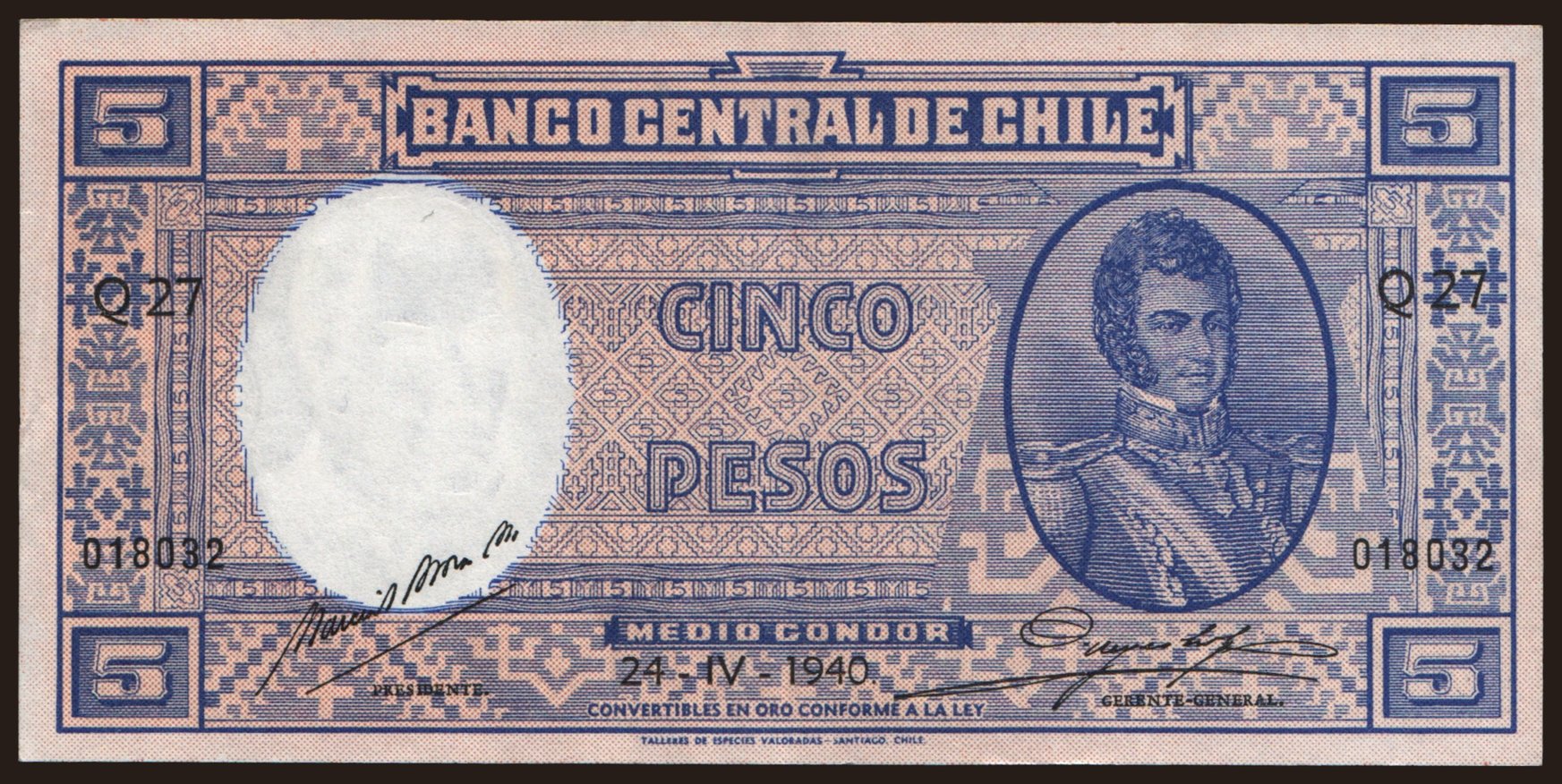 5 pesos, 1940
