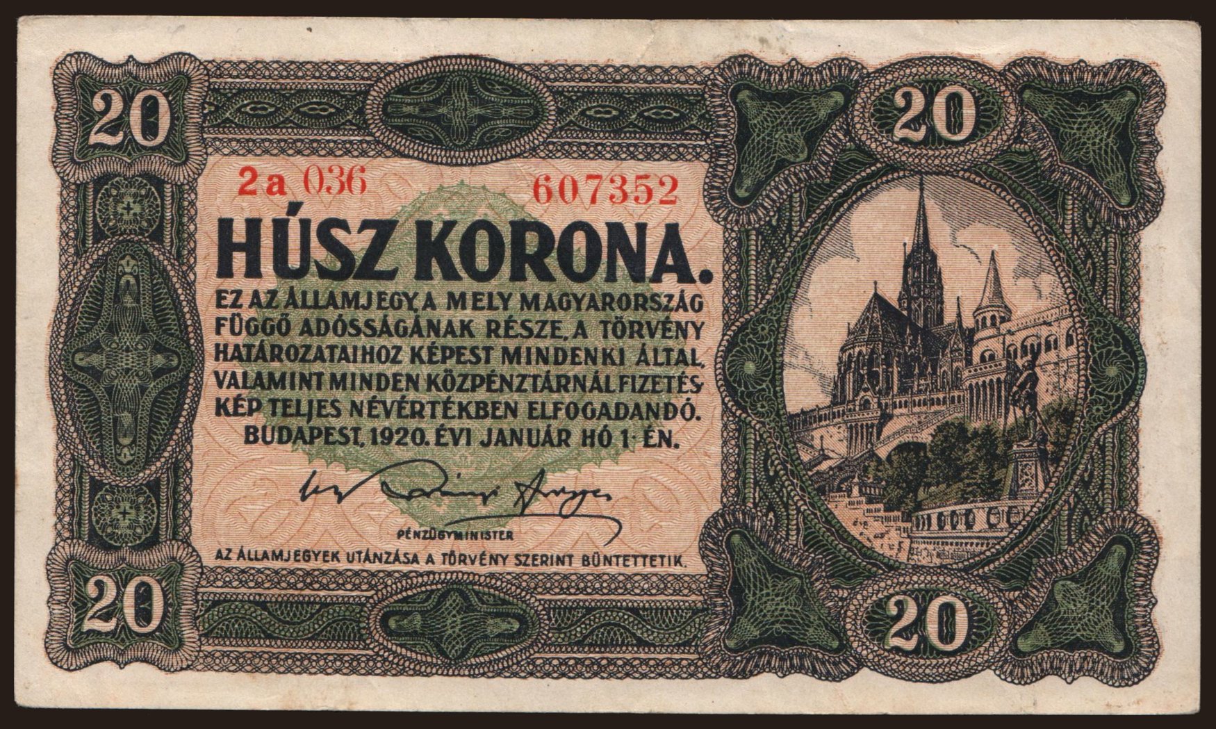 20 korona, 1920