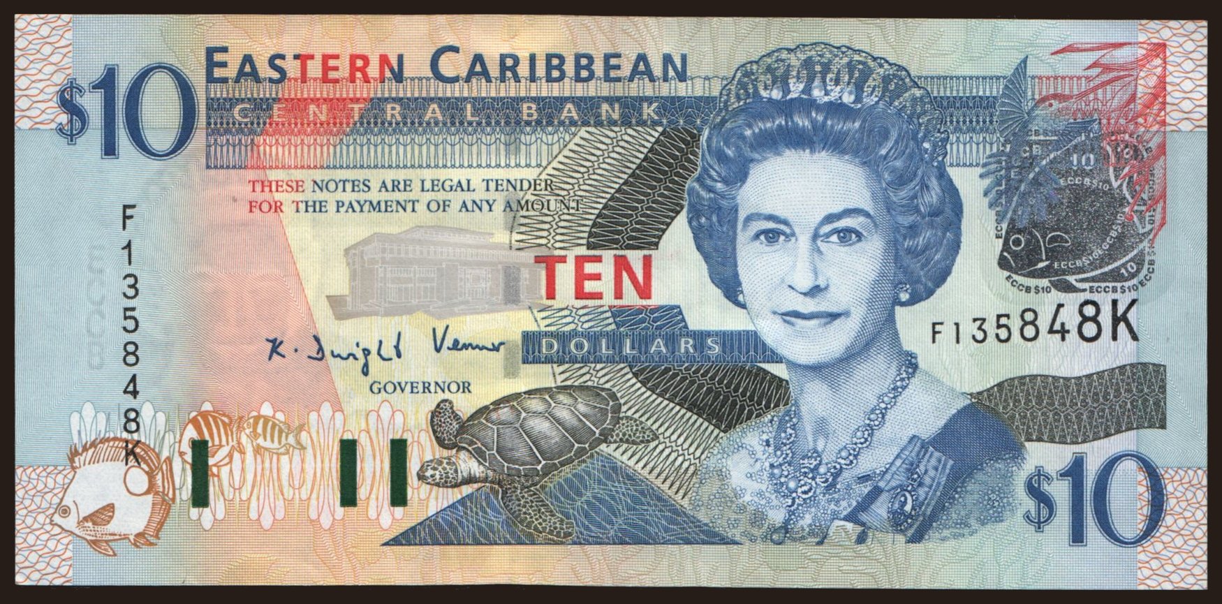 10 dollars, 2003, (St. Kitts)