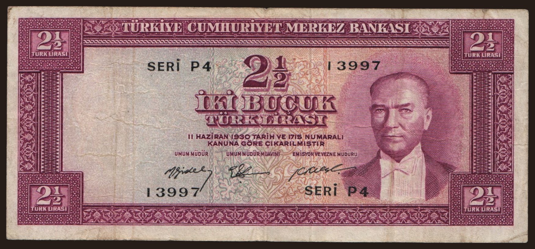 2 1/2 lira, 1955