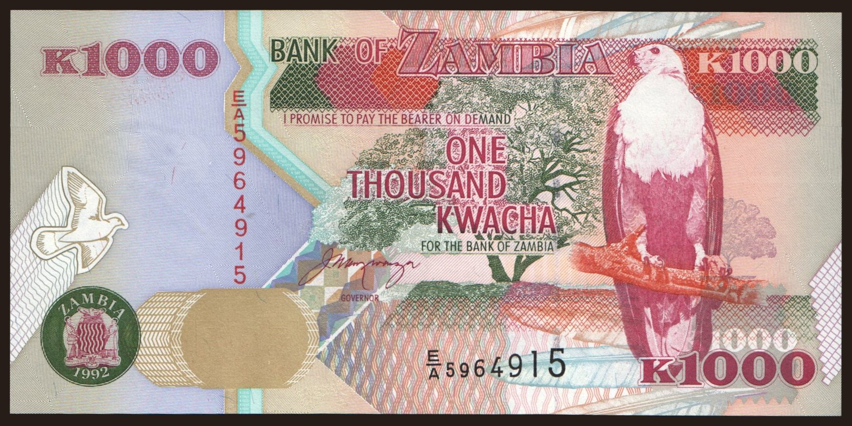 1000 kwacha, 1992