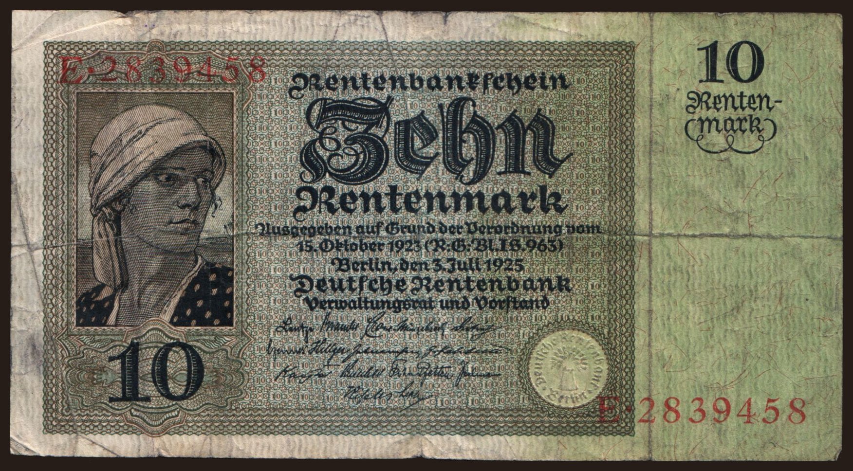 10 Rentenmark, 1925