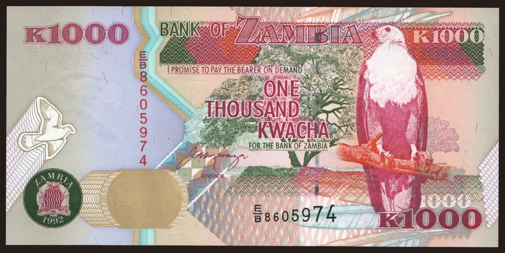1000 kwacha, 1992