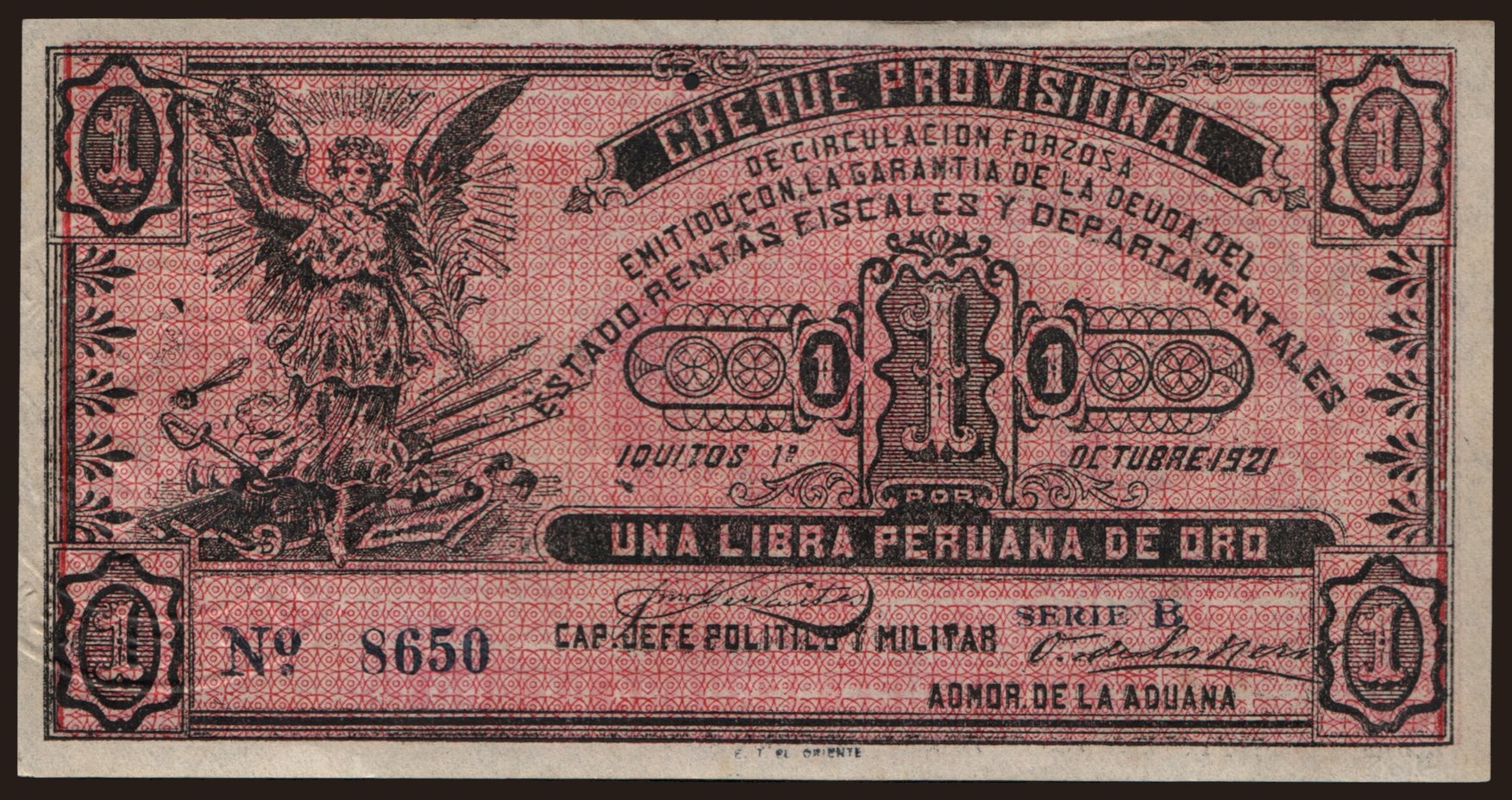 Iquitos, 1 libra, 1921