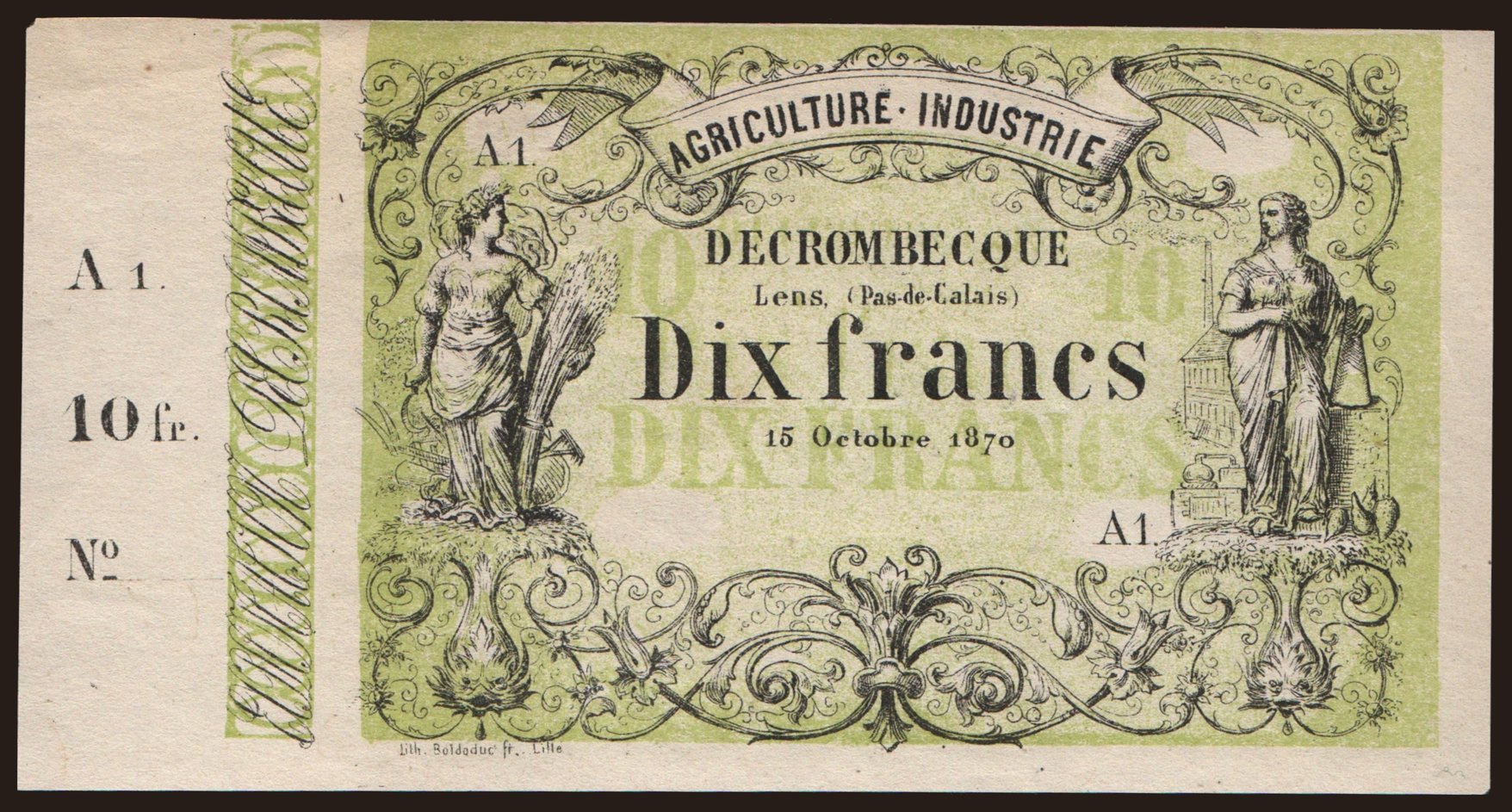 Lens/ Decrombecque, 5 francs, 1870