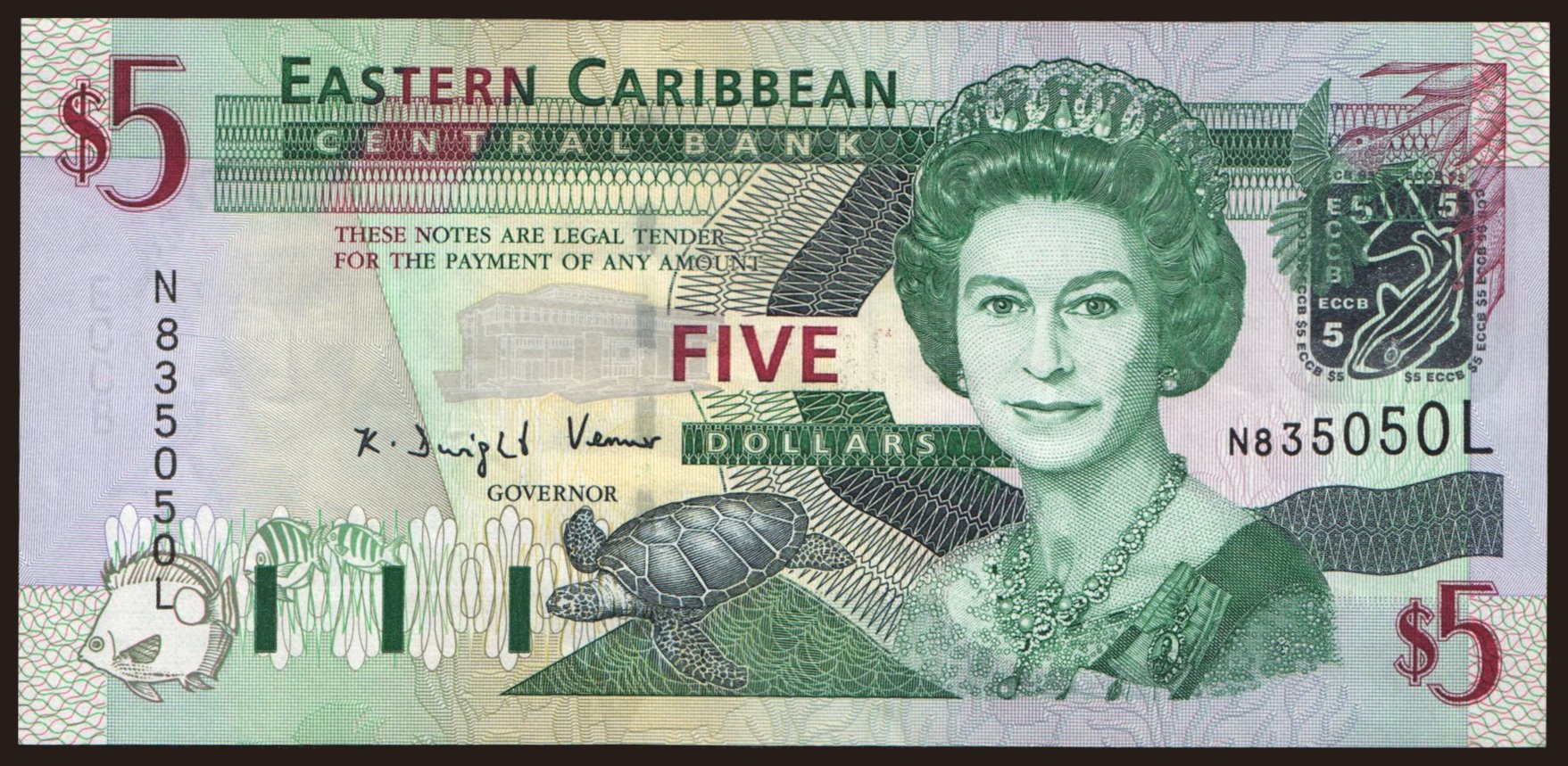 5 dollars, 2003, (St. Lucia)