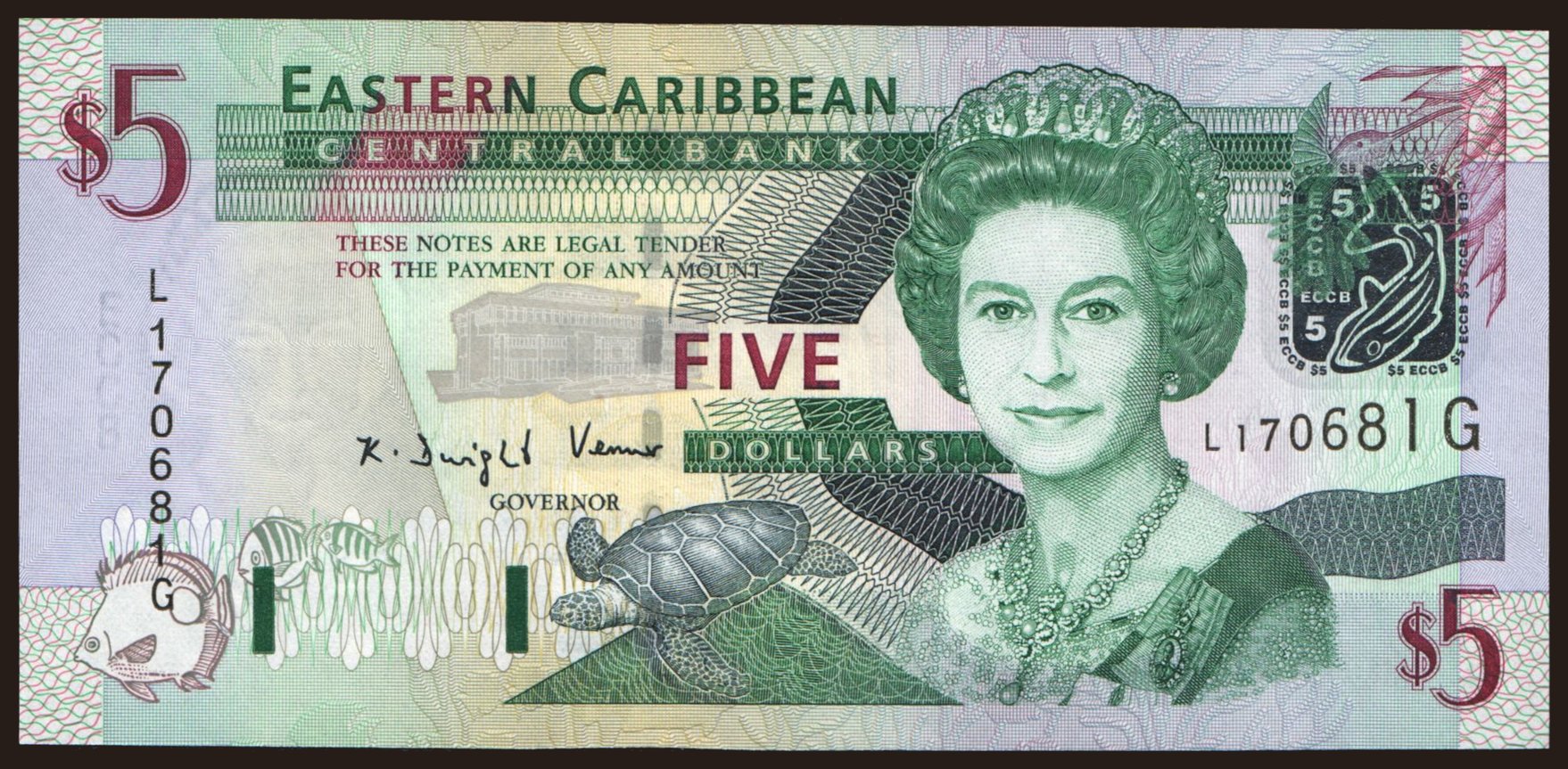 5 dollars, 2003, (Grenada)