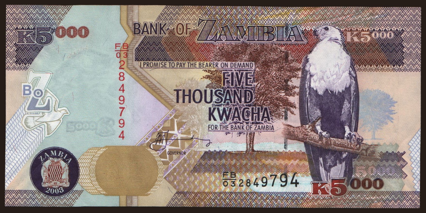 5000 kwacha, 2001