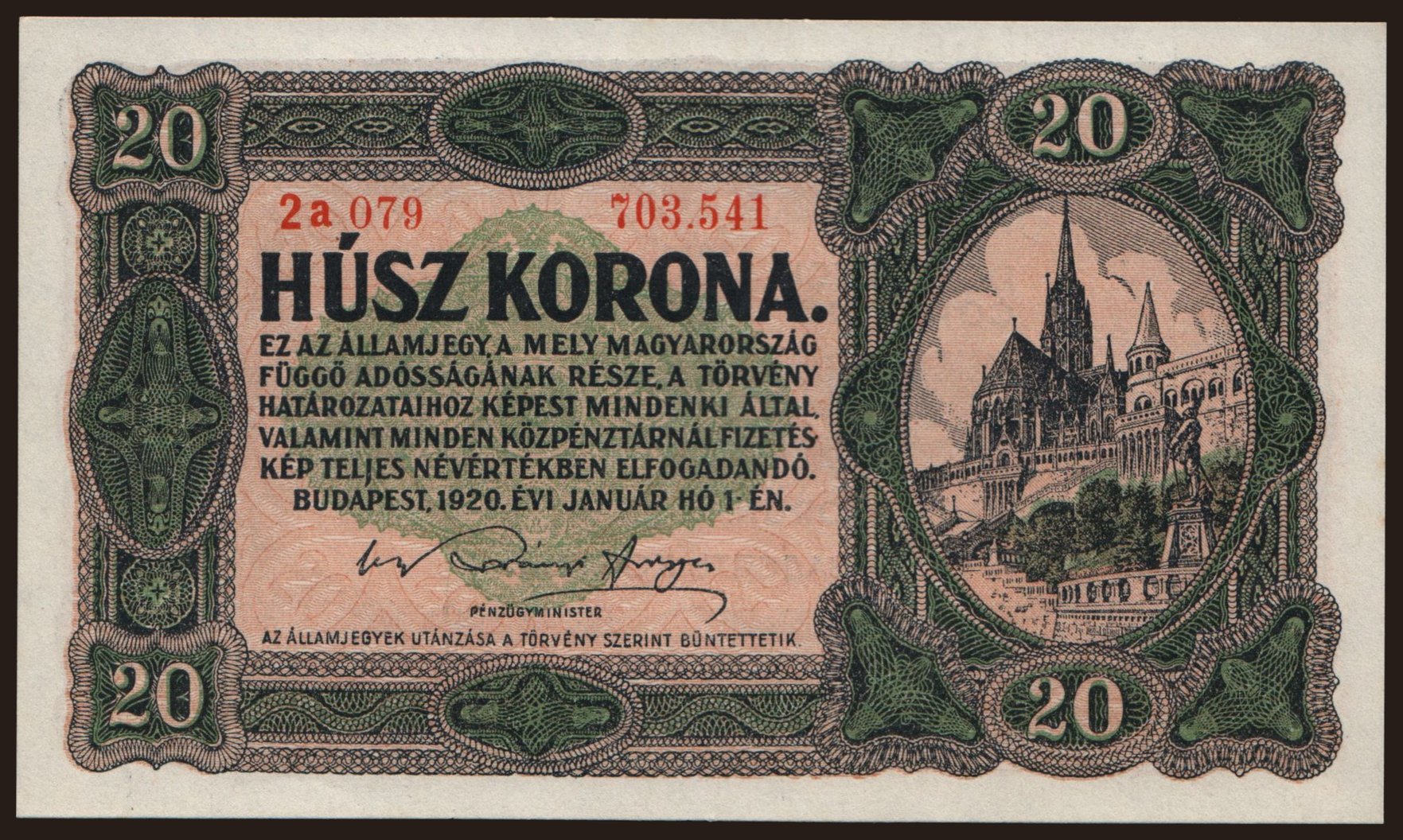 20 korona, 1920