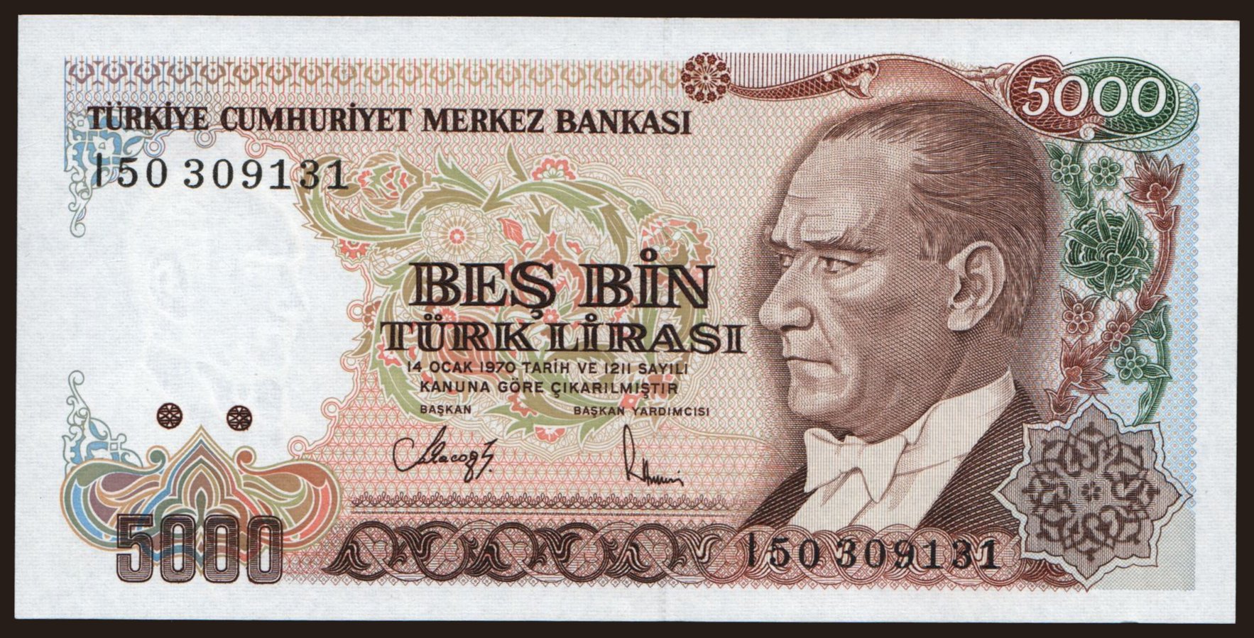 5000 lira, 1990