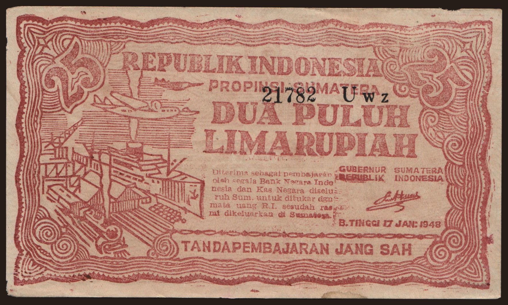 Bukittinggi, 25 rupiah, 1948