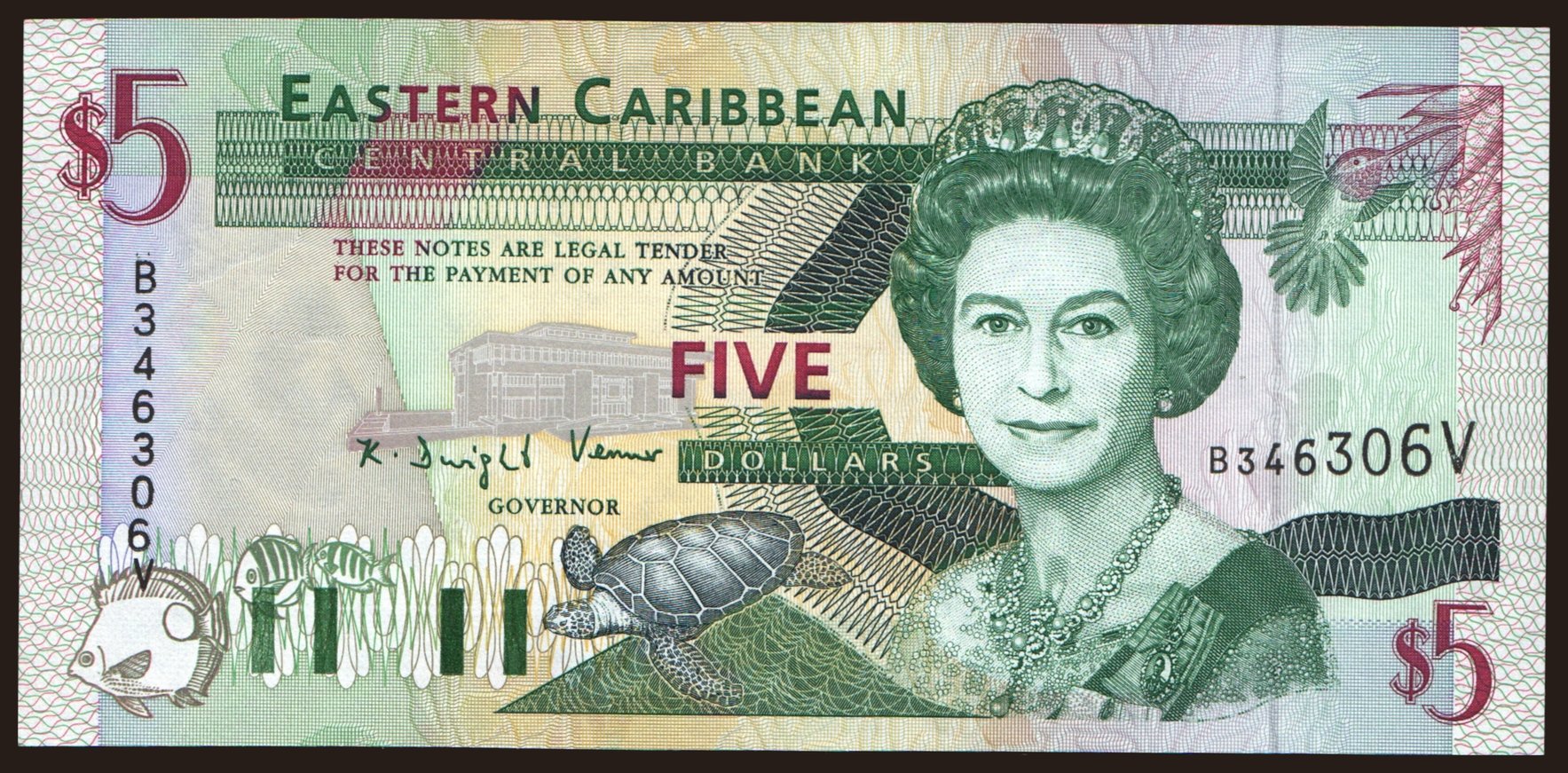 5 dollars, 1994, (Saint Vincent)