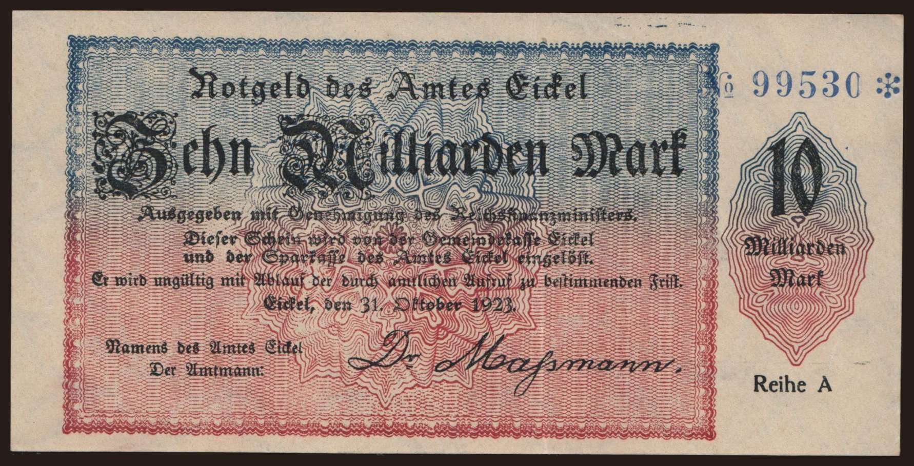 Eickel/ Amt, 10.000.000.000 Mark, 1923
