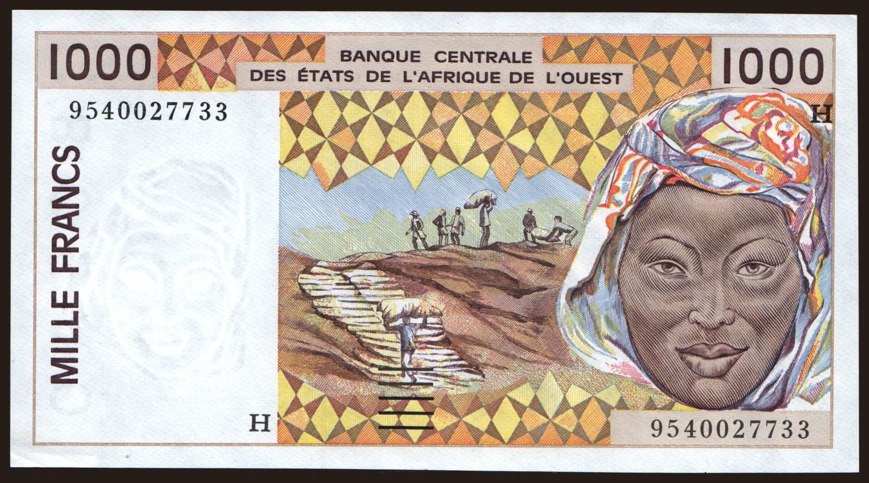 Niger, 1000 francs, 1995