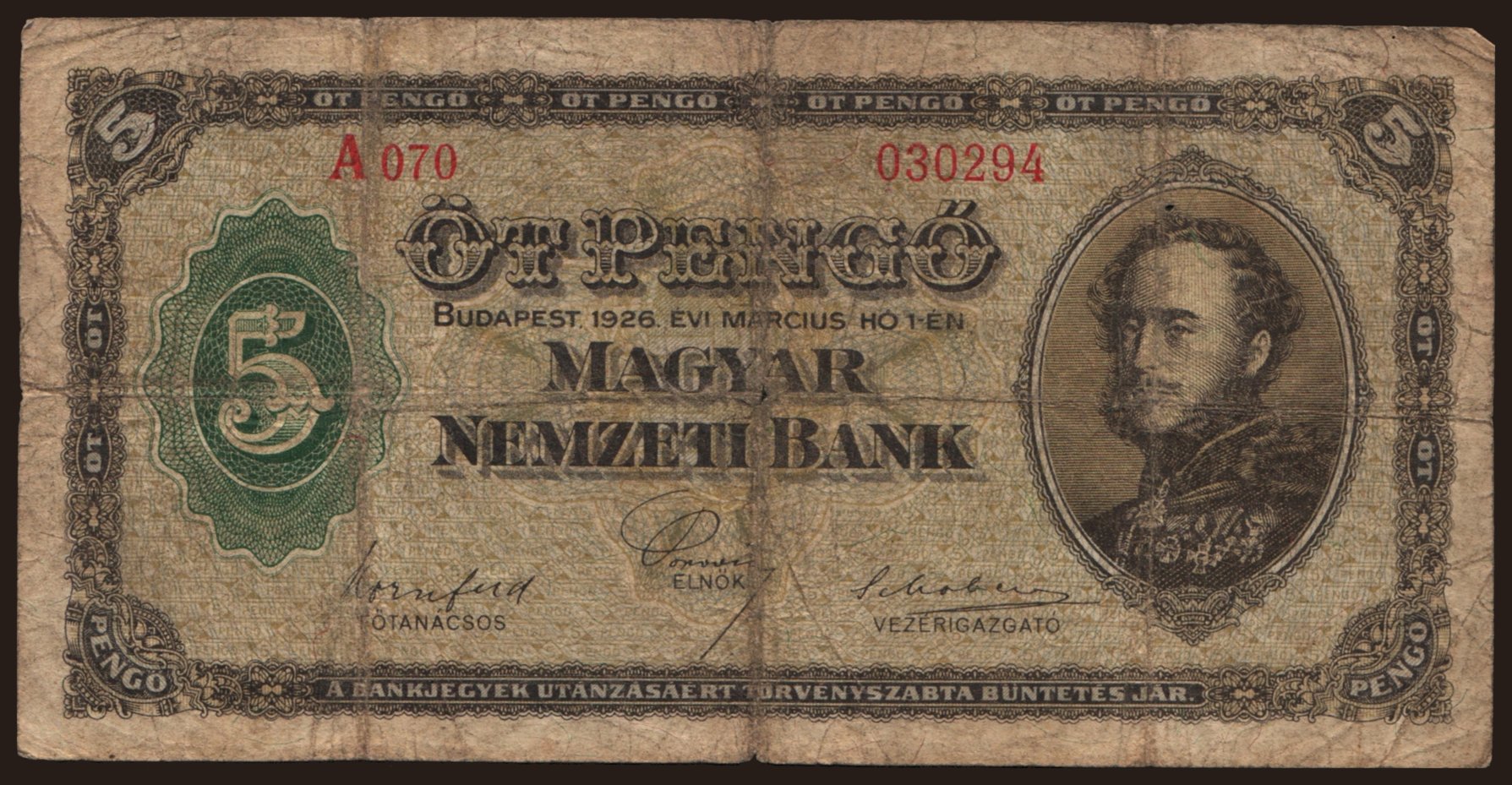 5 pengő, 1926