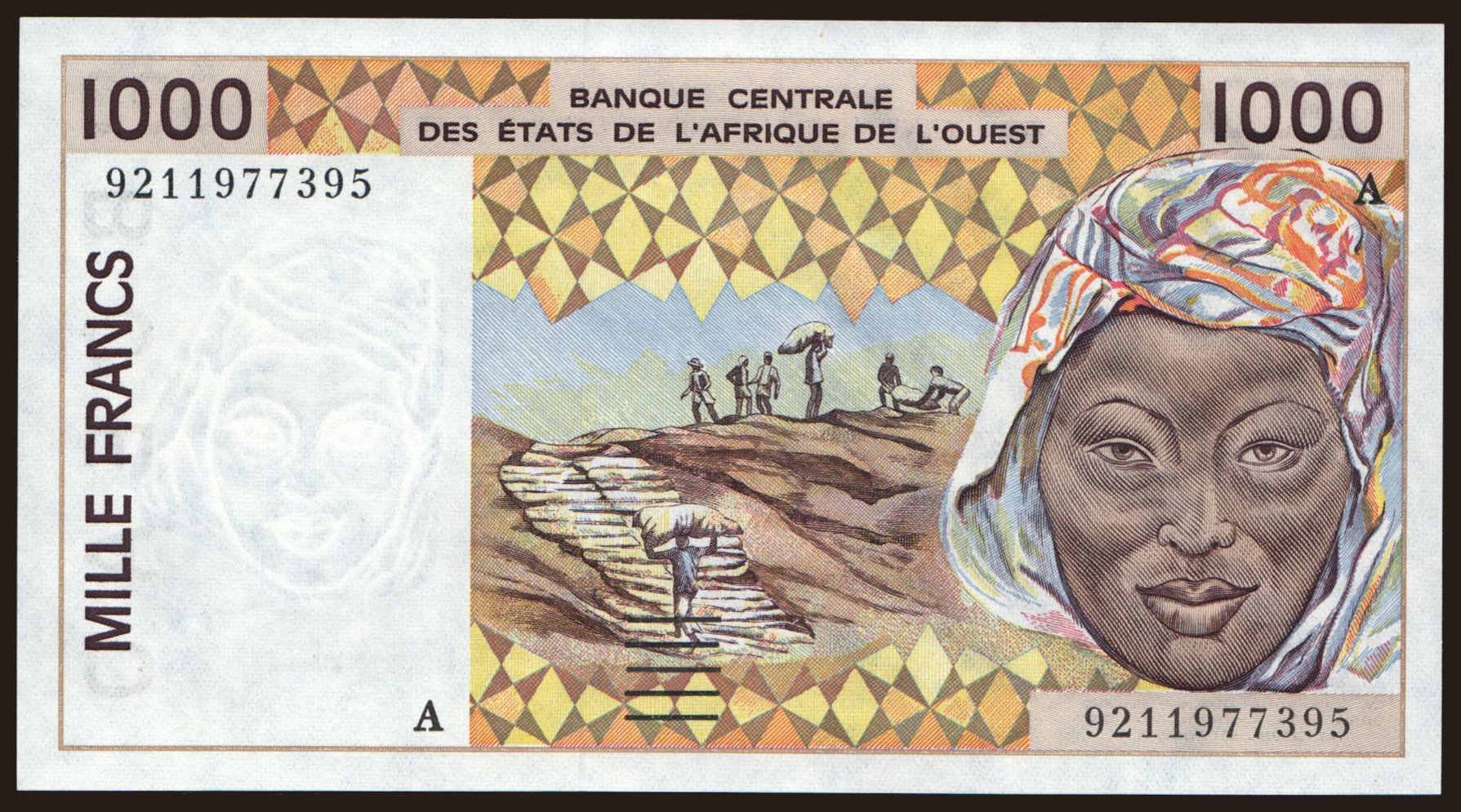 Cote d Ivore, 1000 francs, 1992