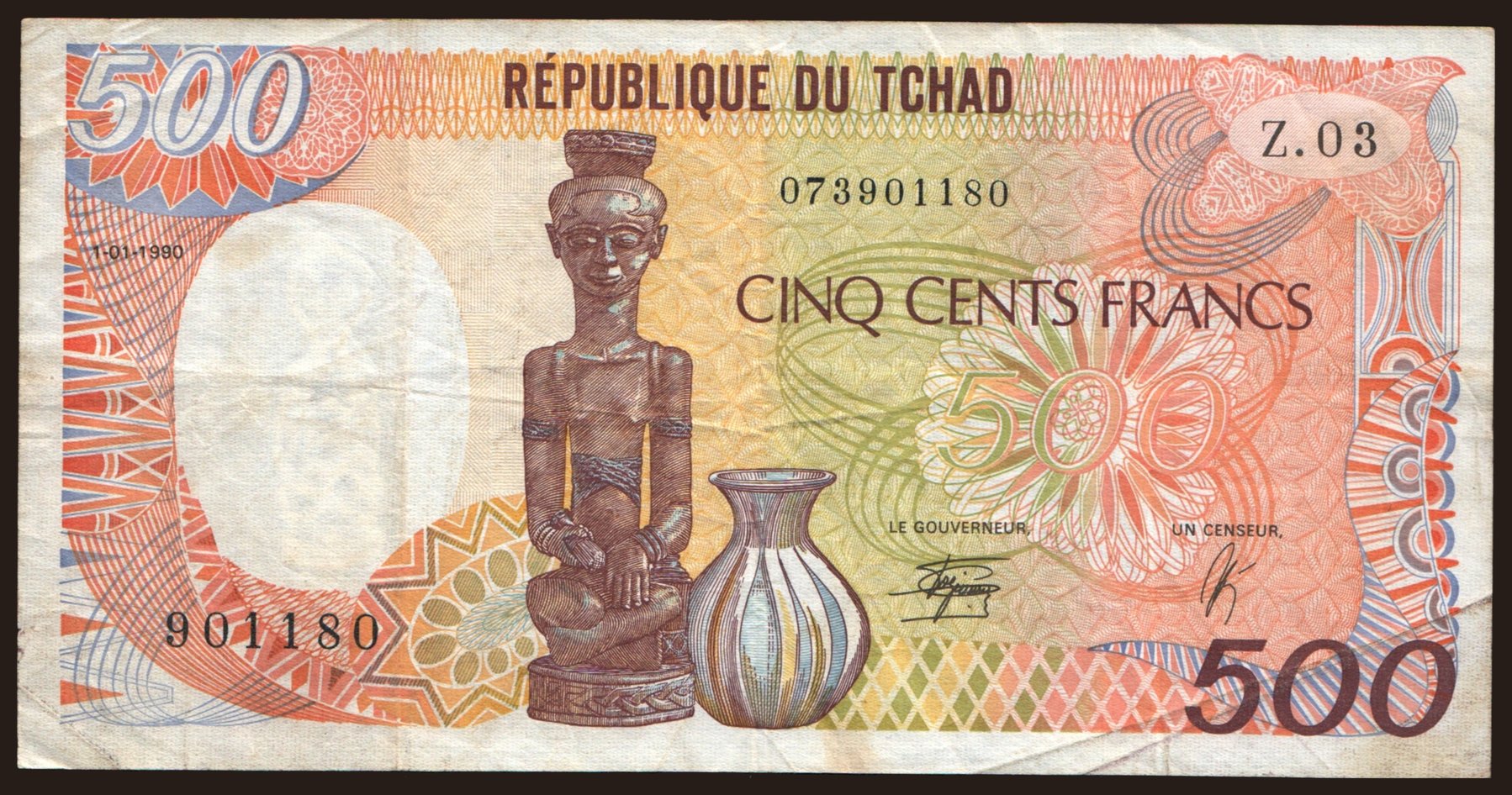 500 francs, 1990