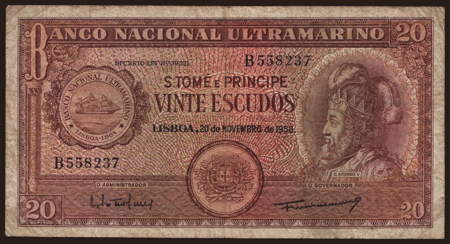 20 escudos, 1958