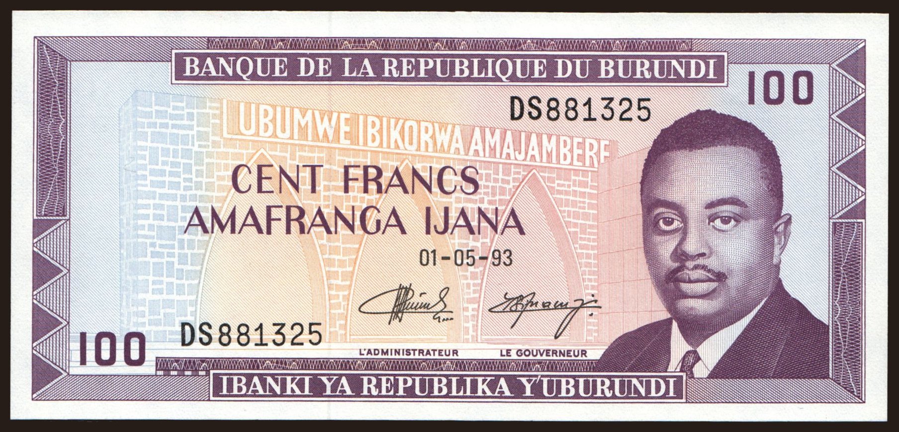 100 francs, 1993