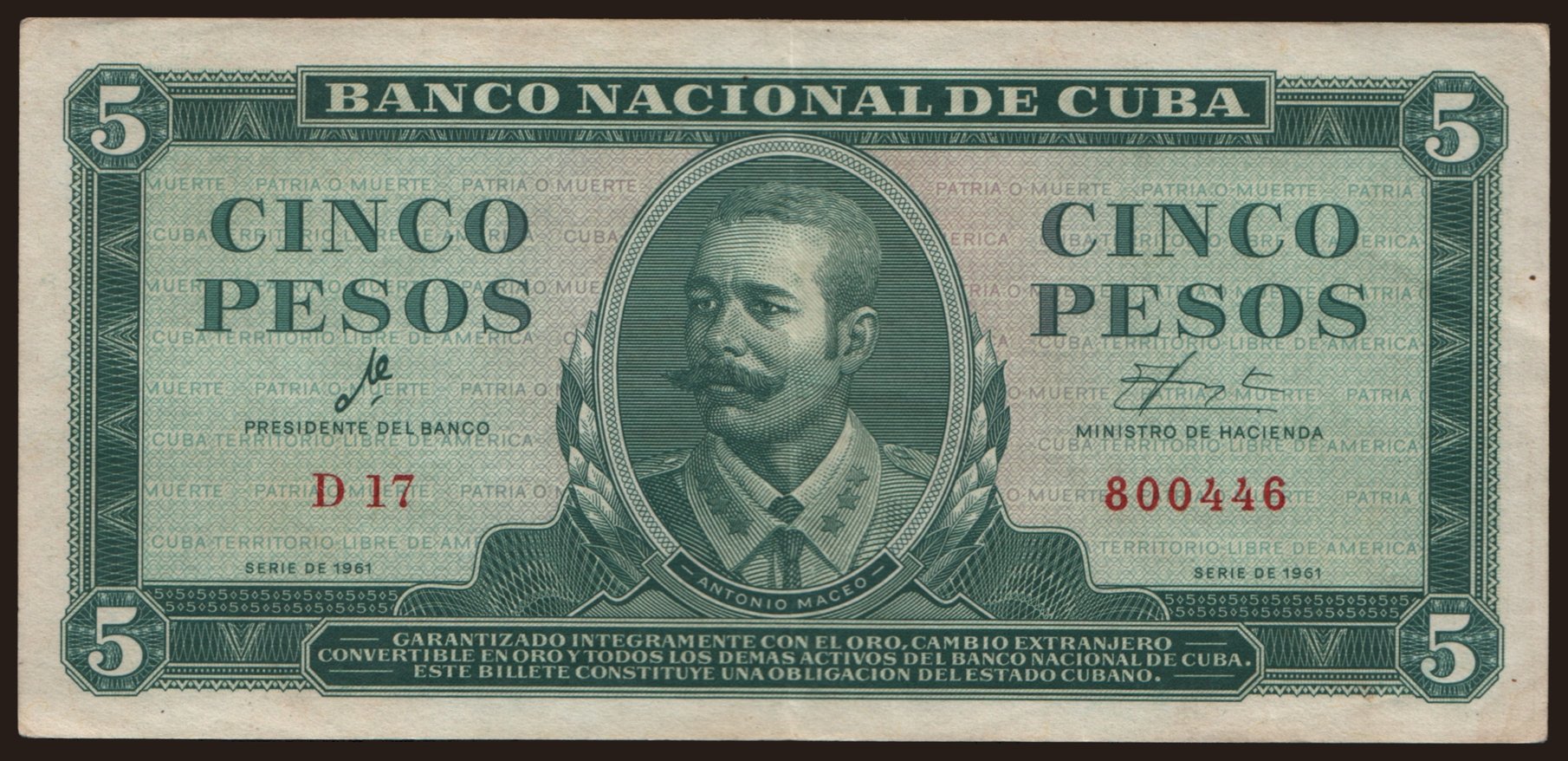 5 pesos, 1961