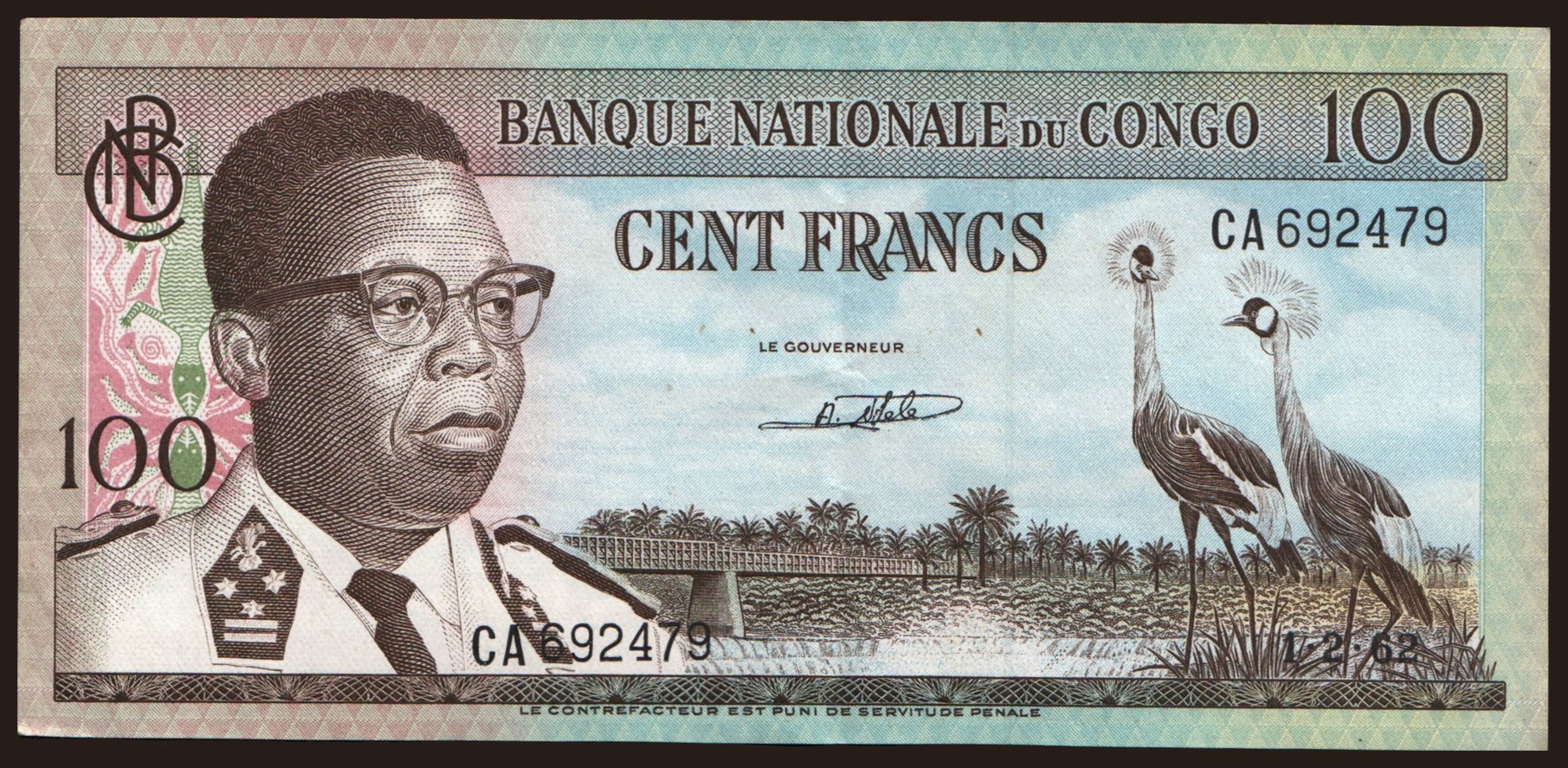 100 francs, 1962