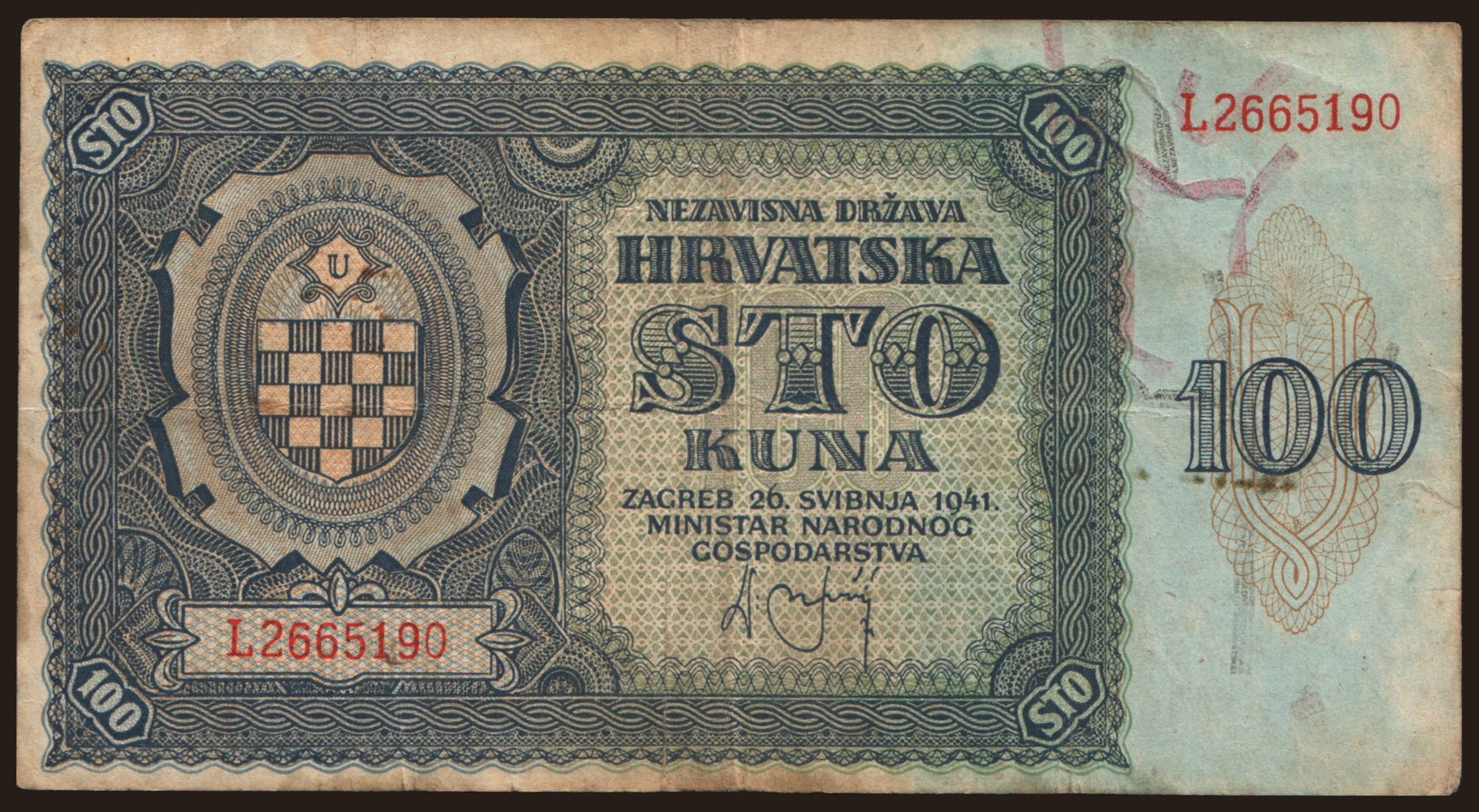 100 kuna, 1941
