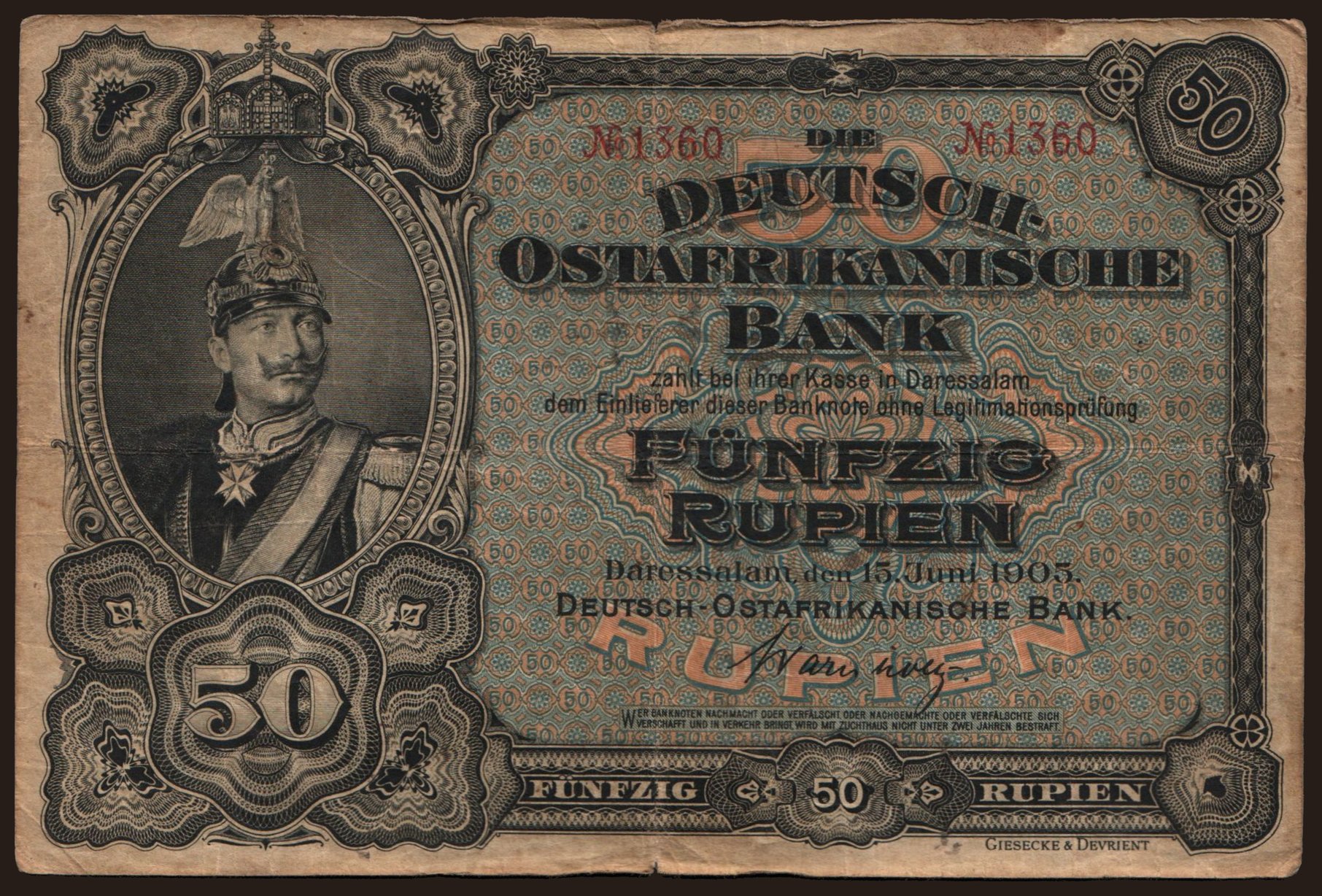 50 Rupien, 1905