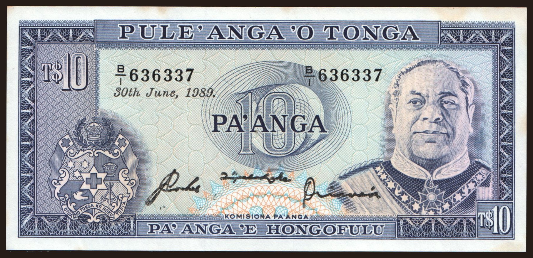 10 pa anga, 1989