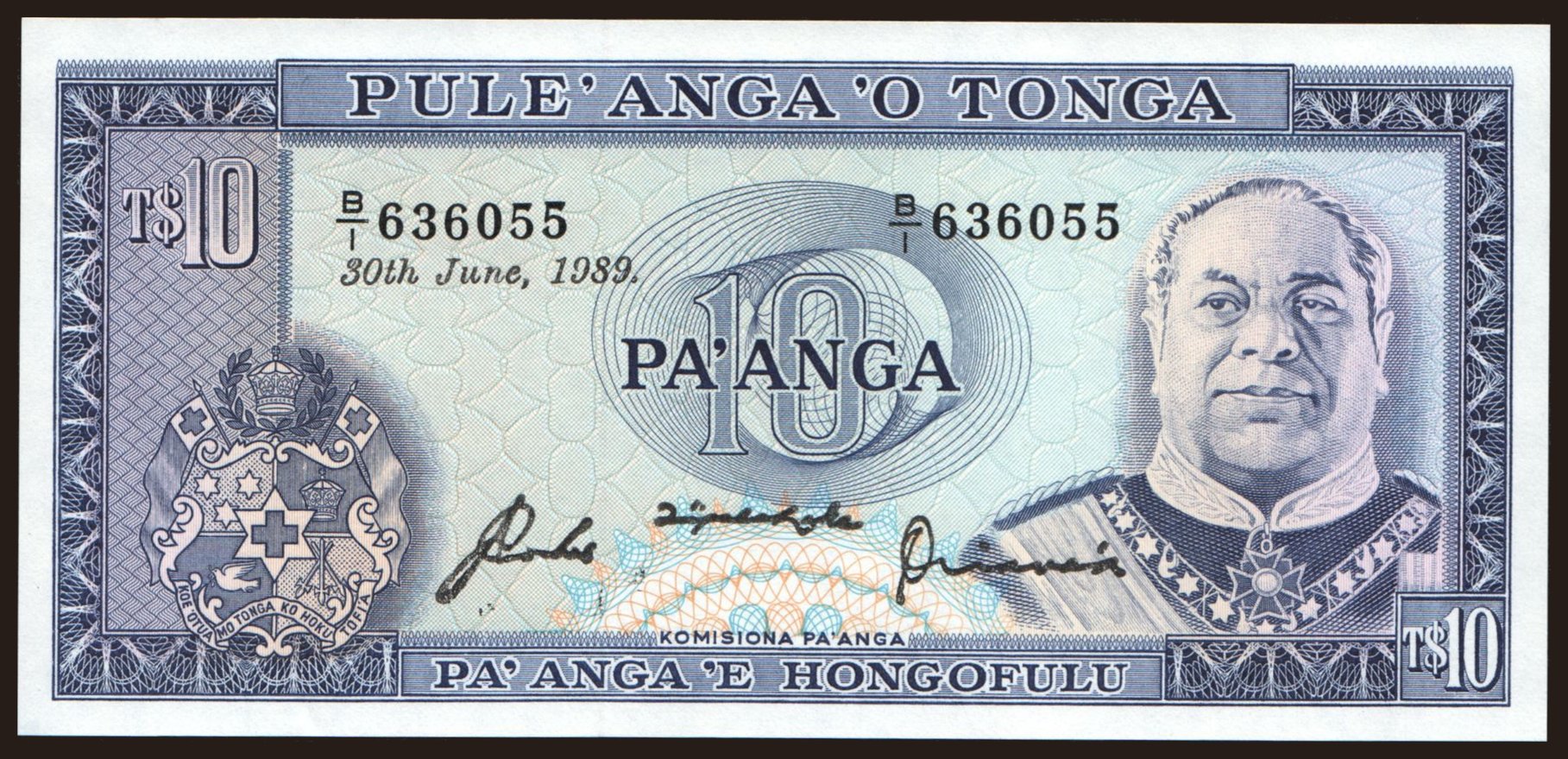 10 pa anga, 1989