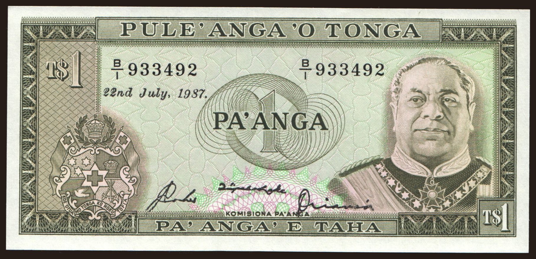 1 pa anga, 1987