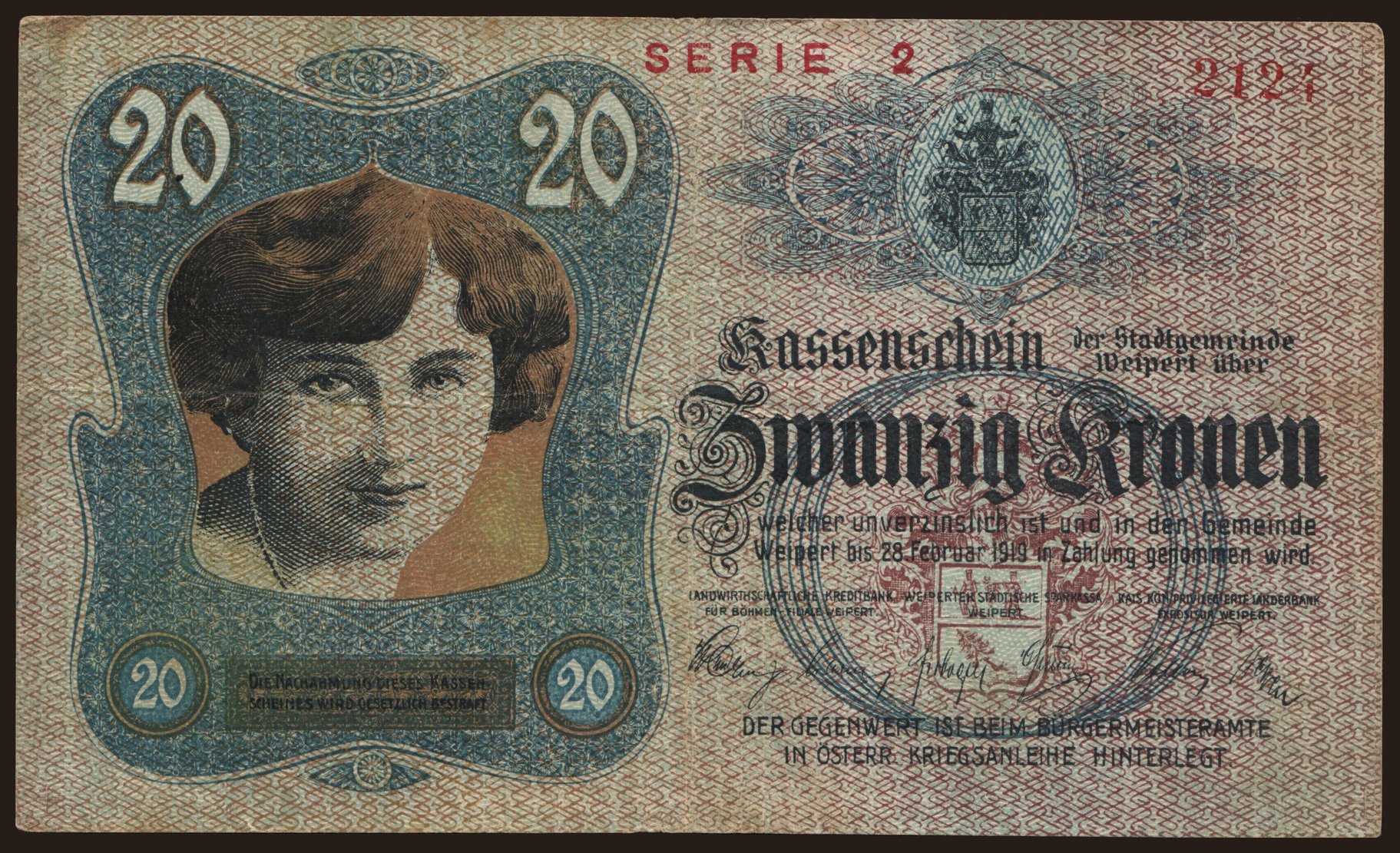 Weipert, 20 Kronen, 1918
