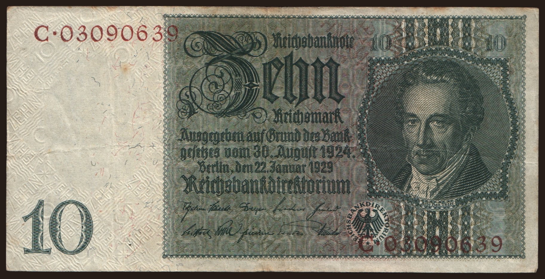 10 Reichsmark, 1929, -/C