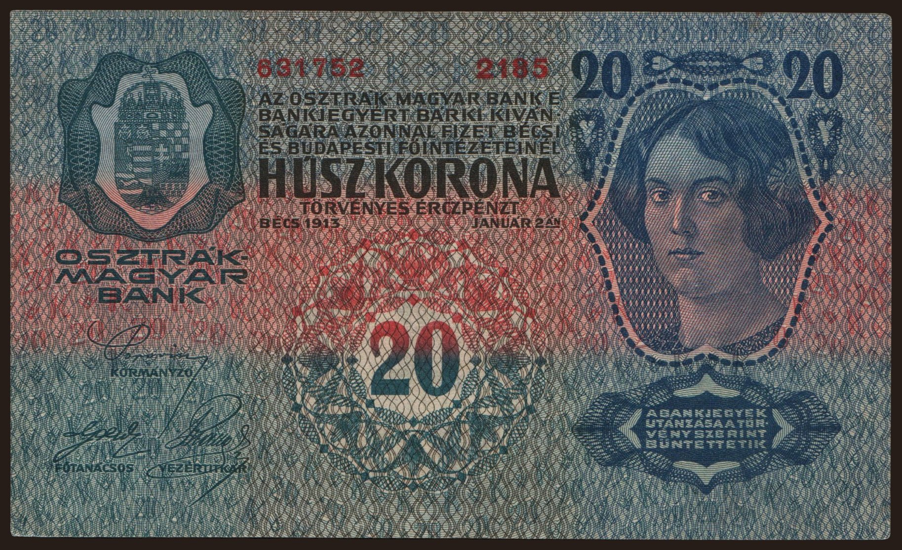 20 Kronen, 1913